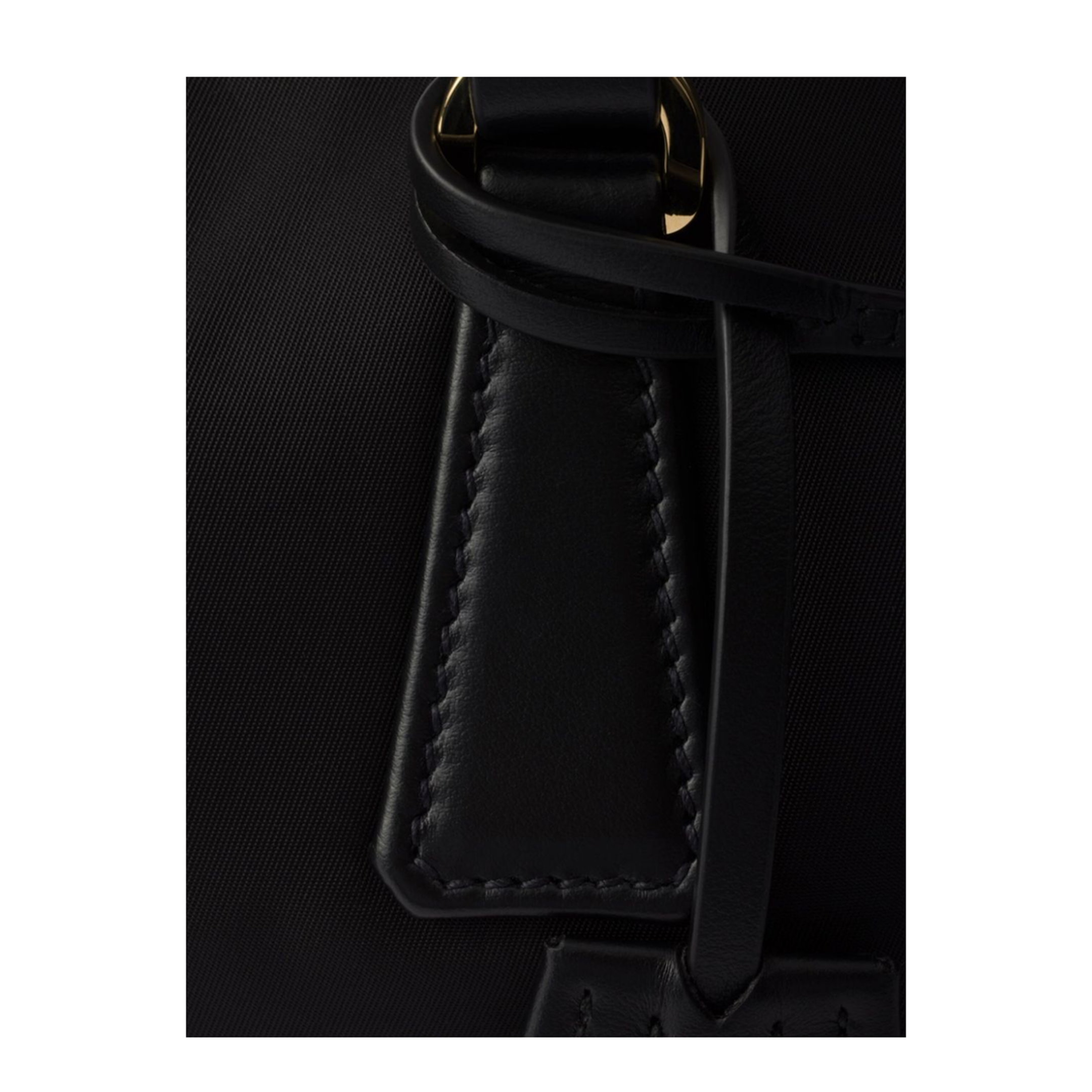 Medium Re-Nylon and Leather Tote - Black - Image 5