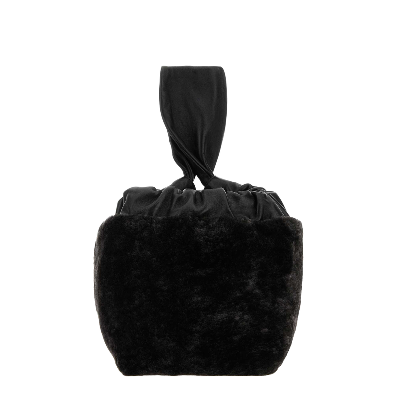 Black Shearling Clutch - Image 1