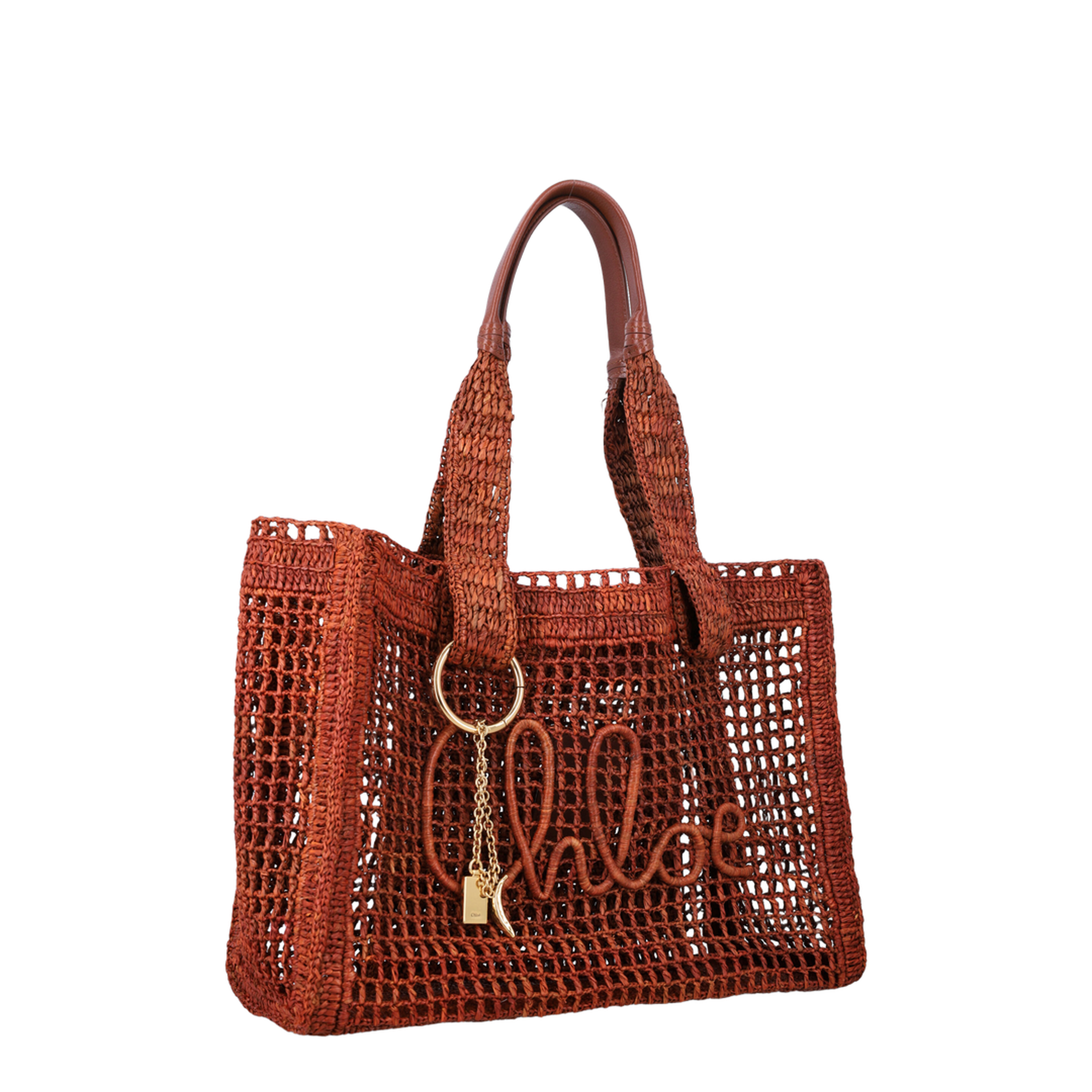 Summer Banana Raffia Tote Bag - Clay Brown - Image 2