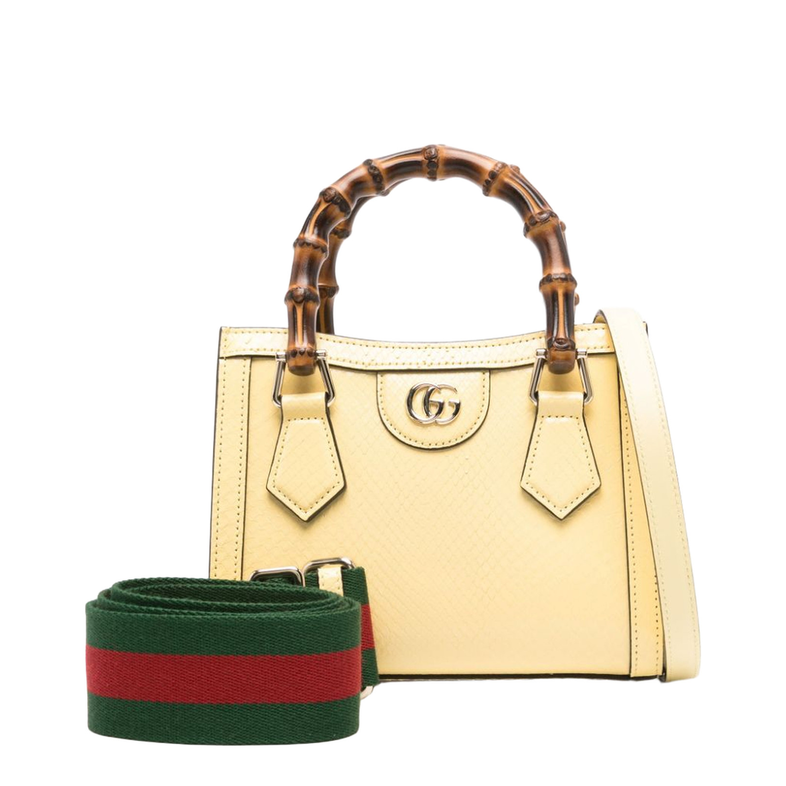Diana Small Smooth Leather Tote - Light Yellow - Image 5