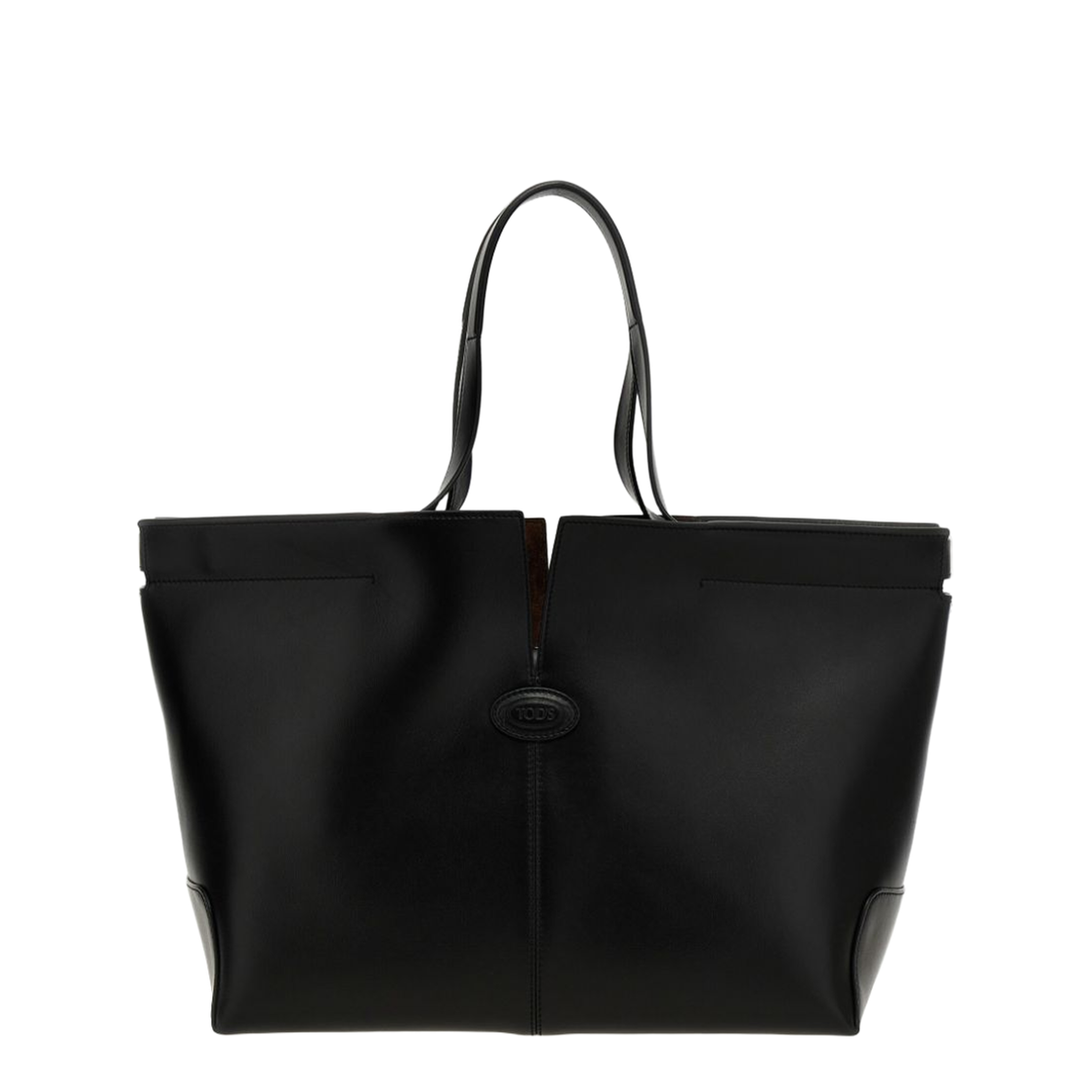 Di Bag Folio Medium-Small Leather Tote Bag - Black - Image 1