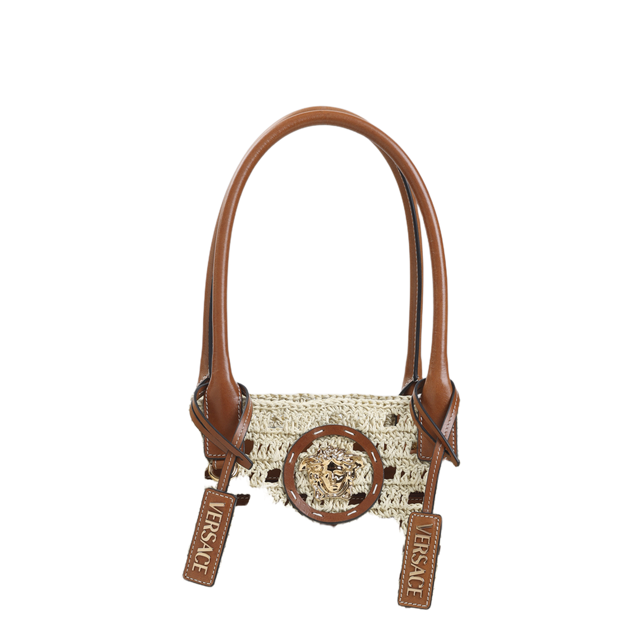 La Medusa Large Raffia Tote - Beige - Image 3