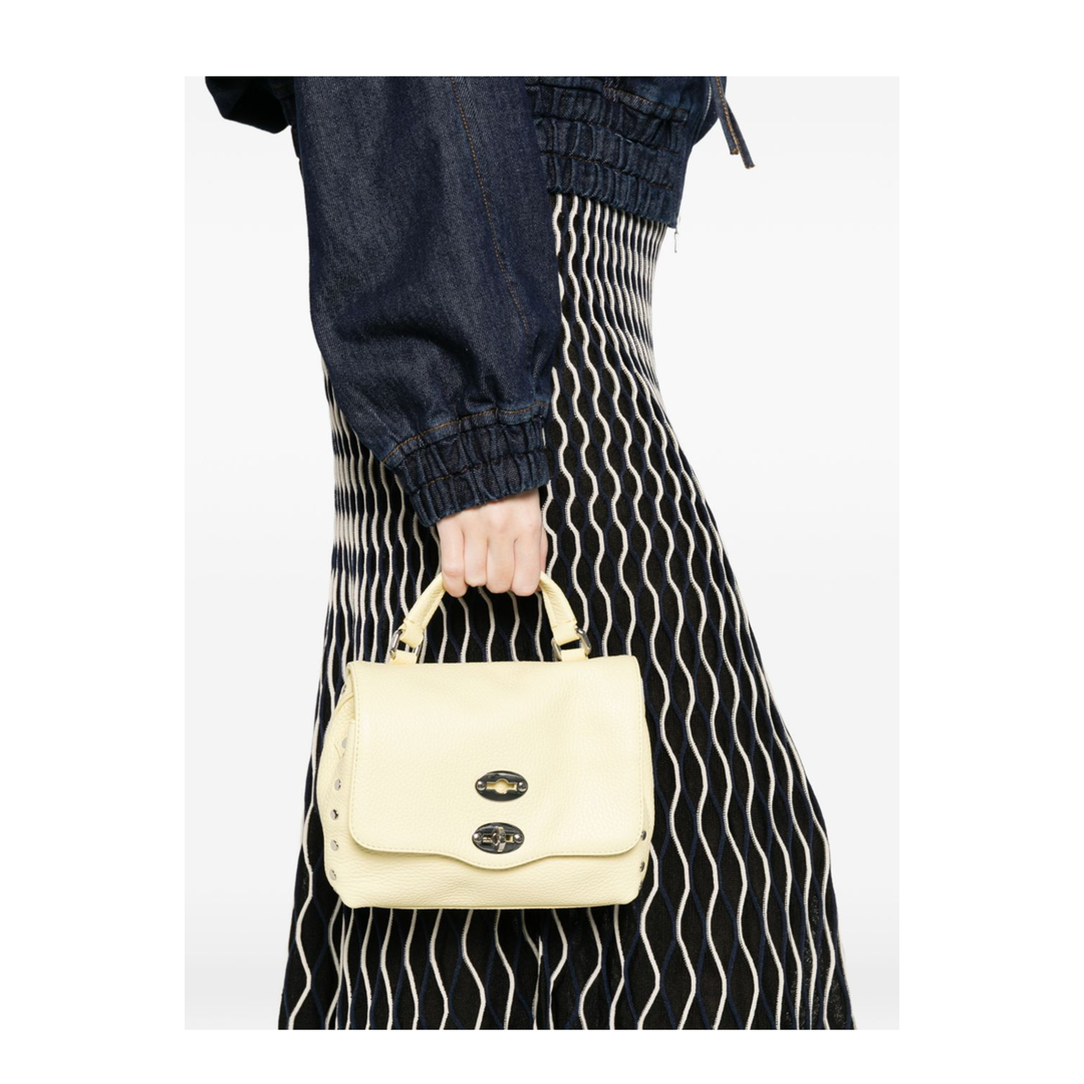 Postina Daily Baby Calfskin Top Handle Bag - Yellow Zibibbo di Pantelleria - Image 4