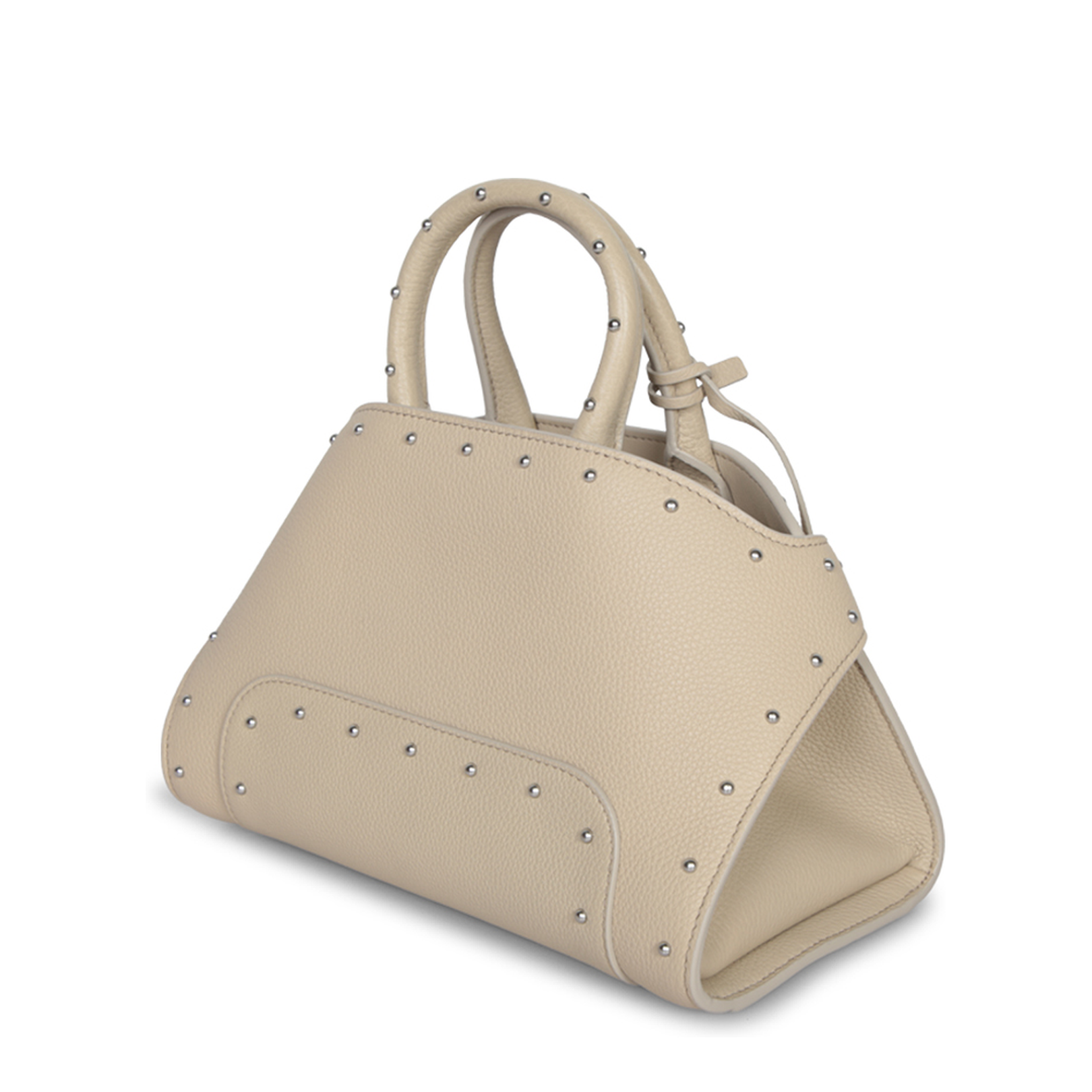 Mini Hug Beige Leather Bag - Image 2