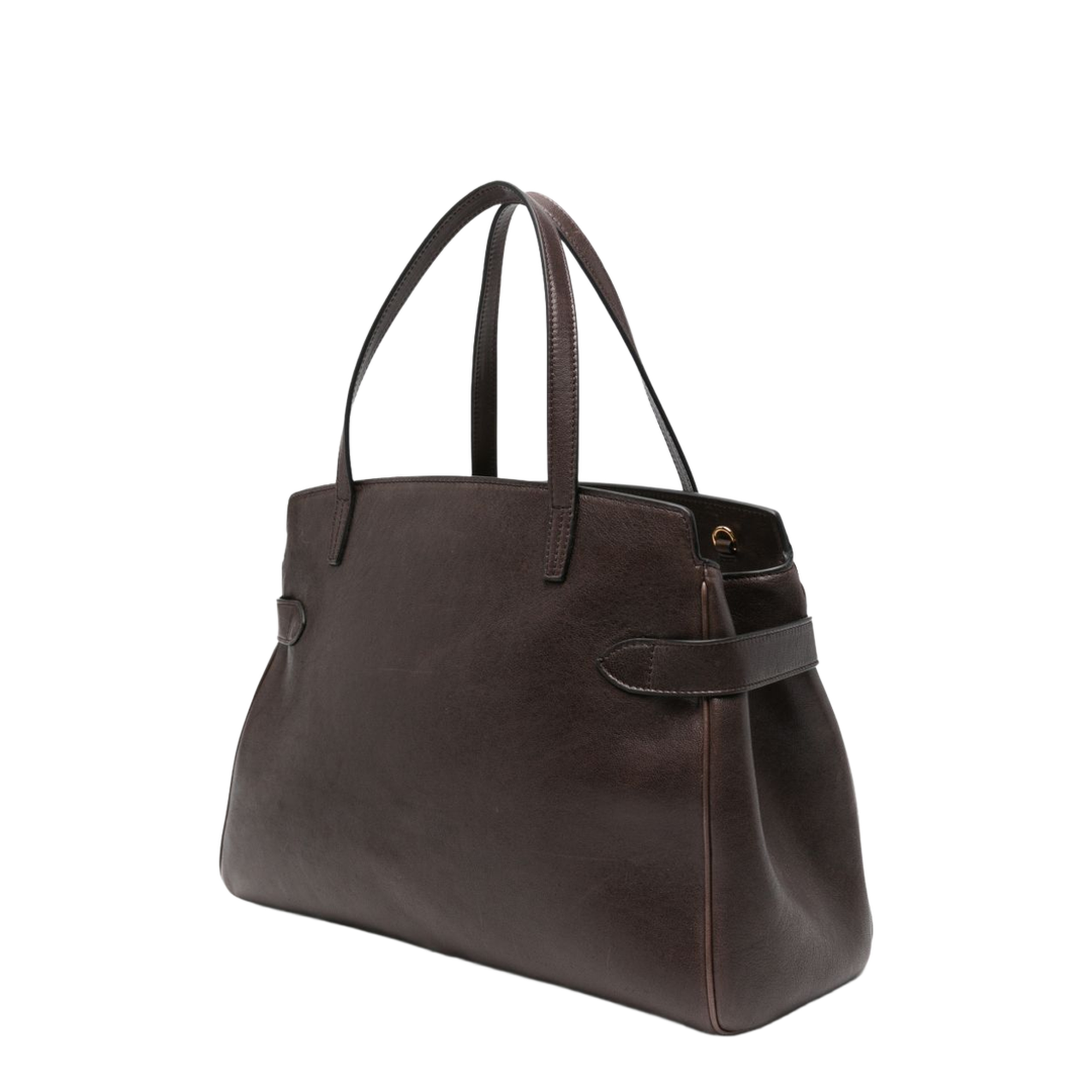 Lullaby Medium Calf Leather Tote - Dark Brown - Image 4