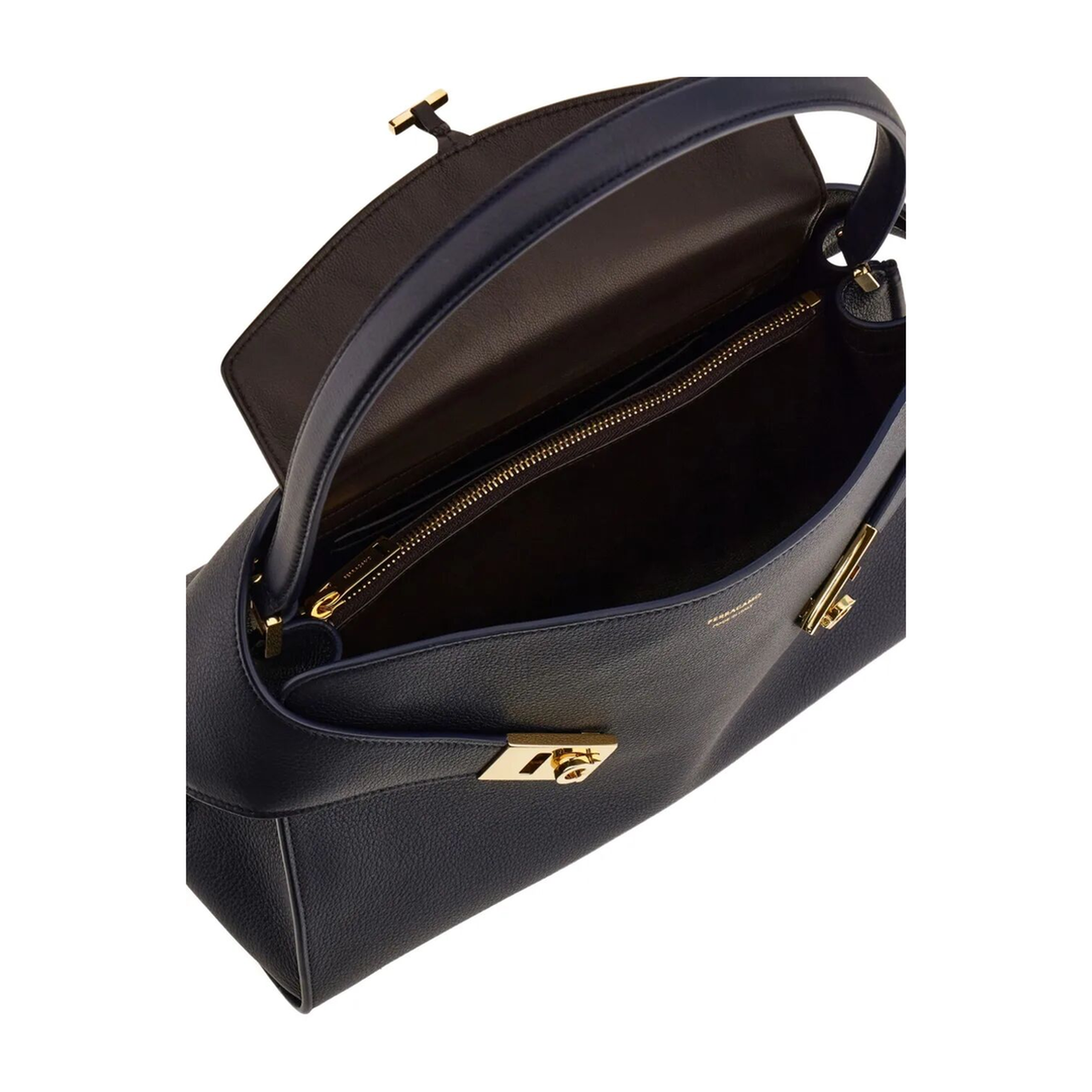 Hug Soft Medium Calf Leather Shoulder Bag - NEW NAVY/T DI MORO - Image 4