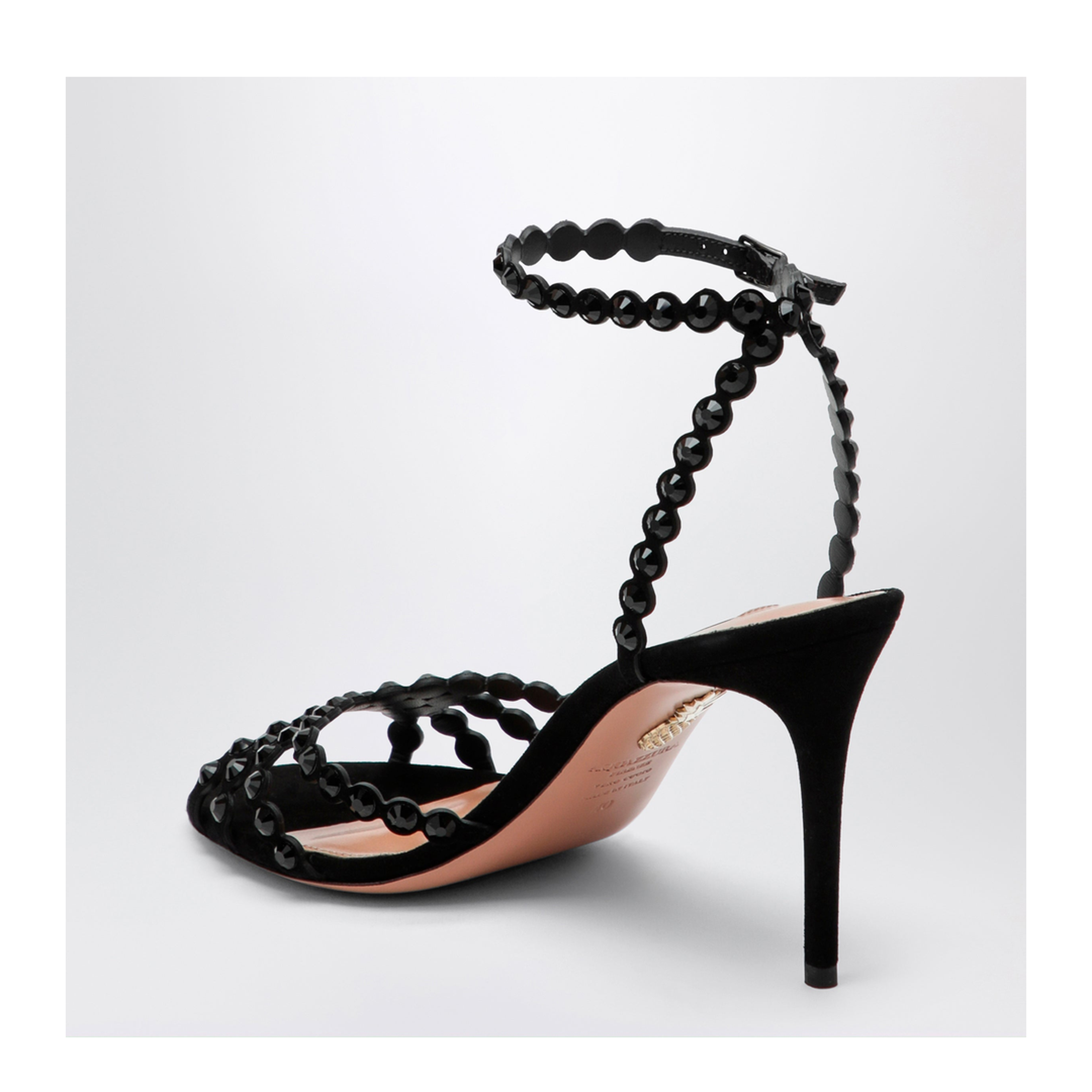 Tequila Black Sandals in Suede with Crystals - Image 2