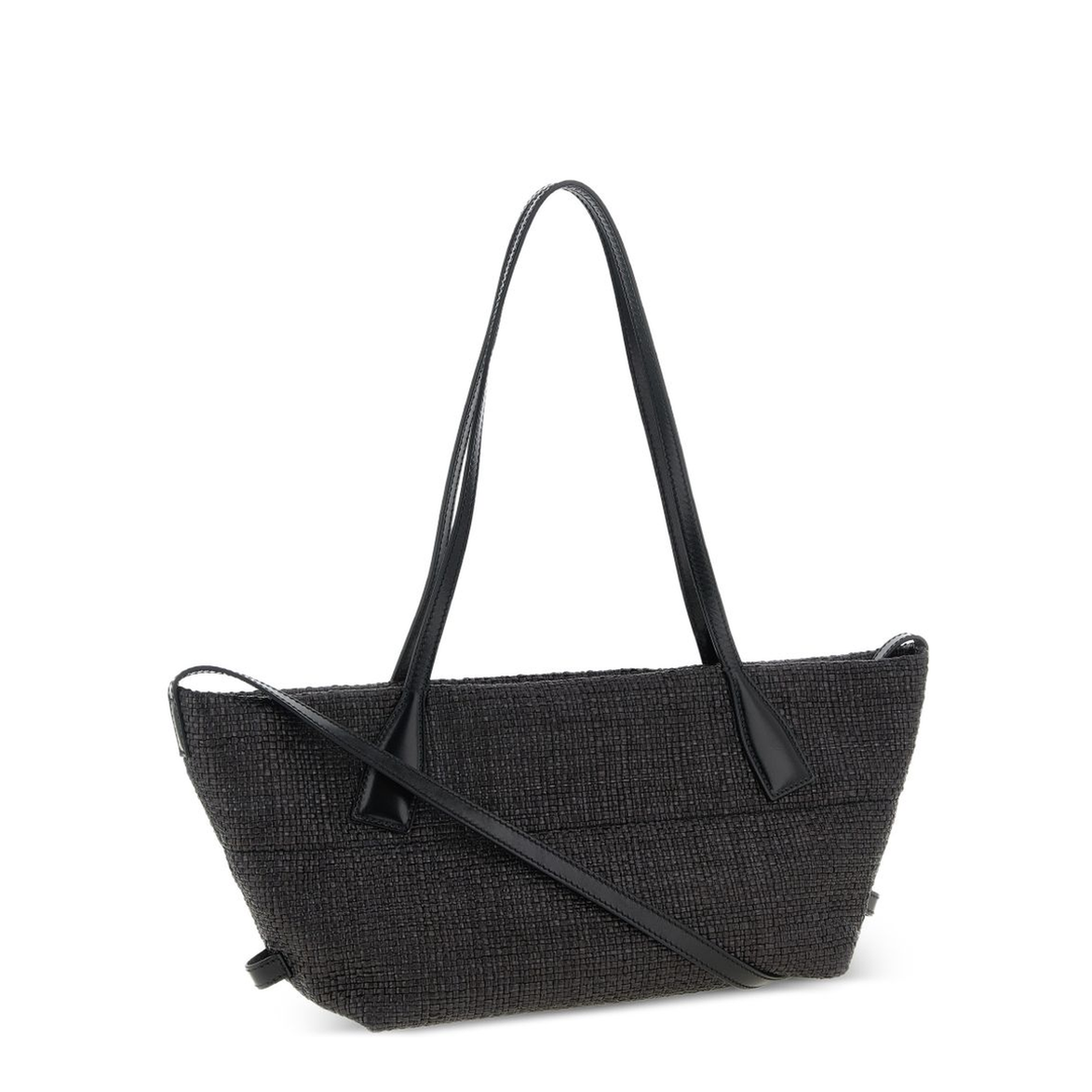 Small Track Tote Bag Raffia Black - Image 3