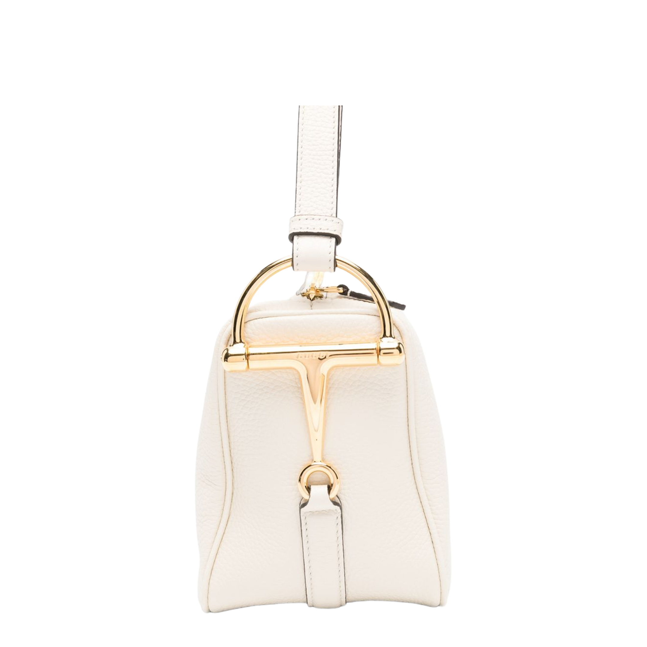 Half Horsebit Medium Calfskin Shoulder Bag - New Ivoire - Image 2