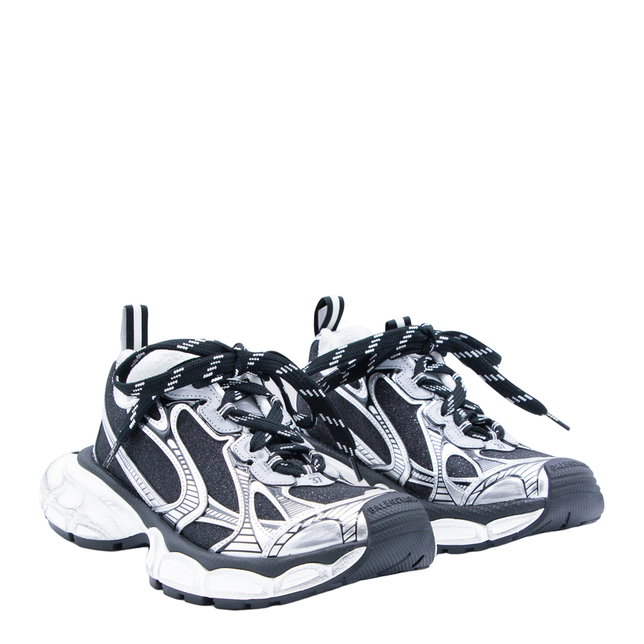 3XL Sneakers in Black and Silver with Glitter - Image 4