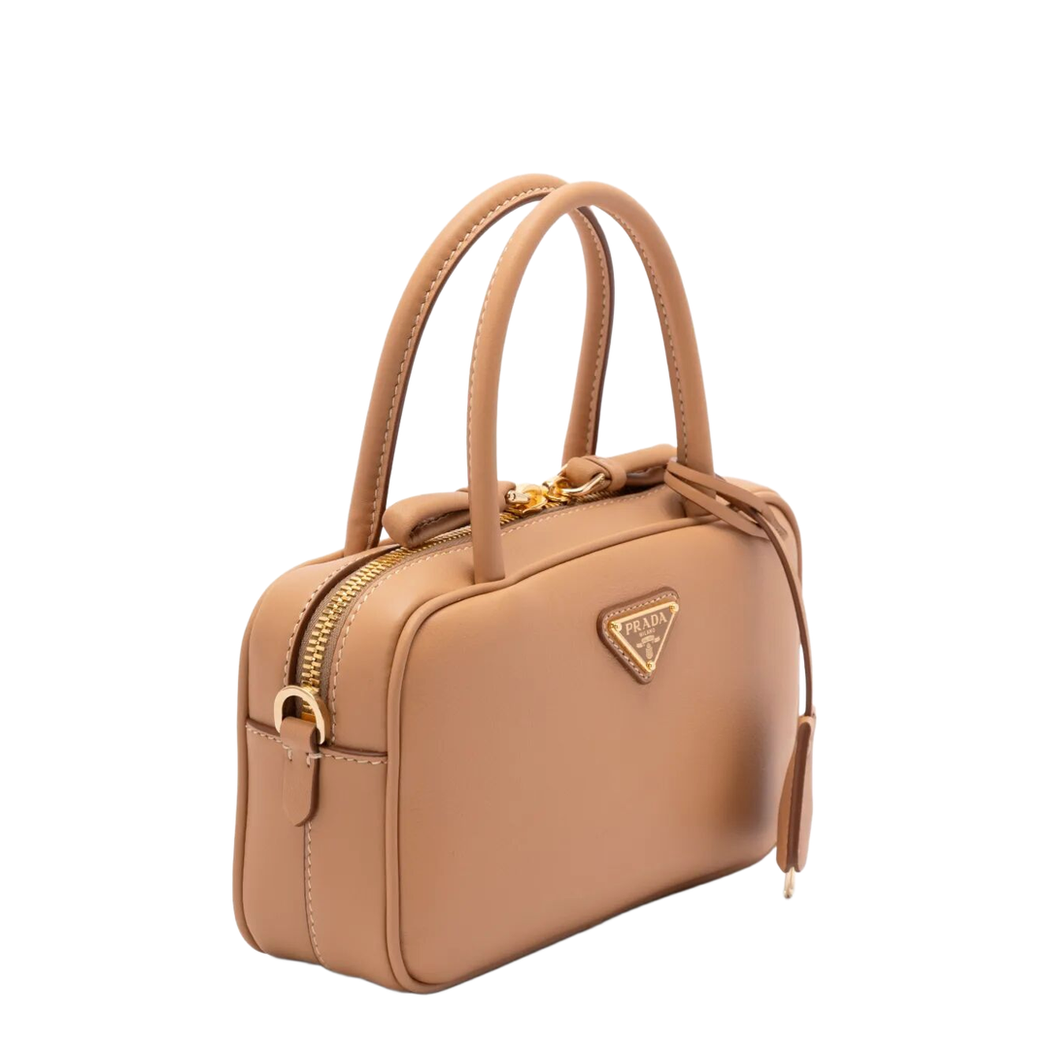 Soft Grain Leather Mini Top-Handle Bag With Shoulder Strap - Naturale - Image 2
