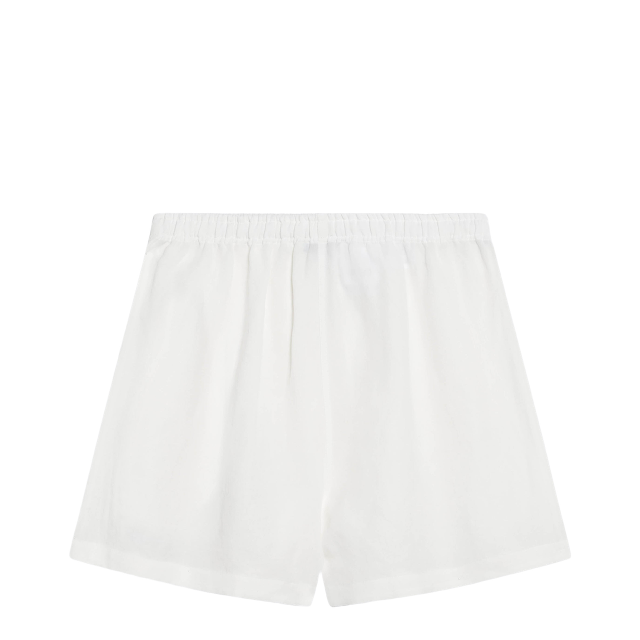 White Embroidered Linen Shorts - Image 2
