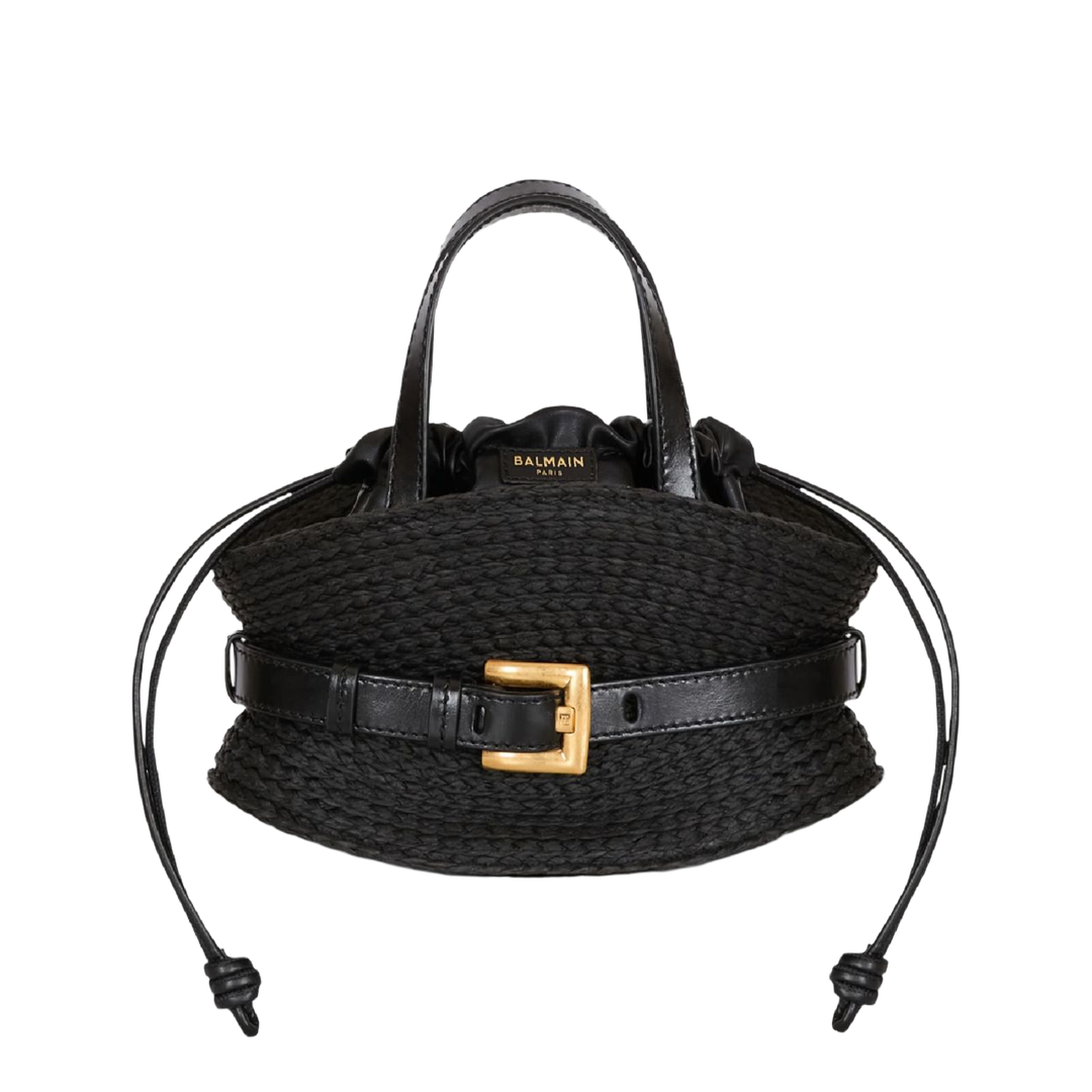 Shuffle Mini Bag in Calfskin and Raffia - Image 1
