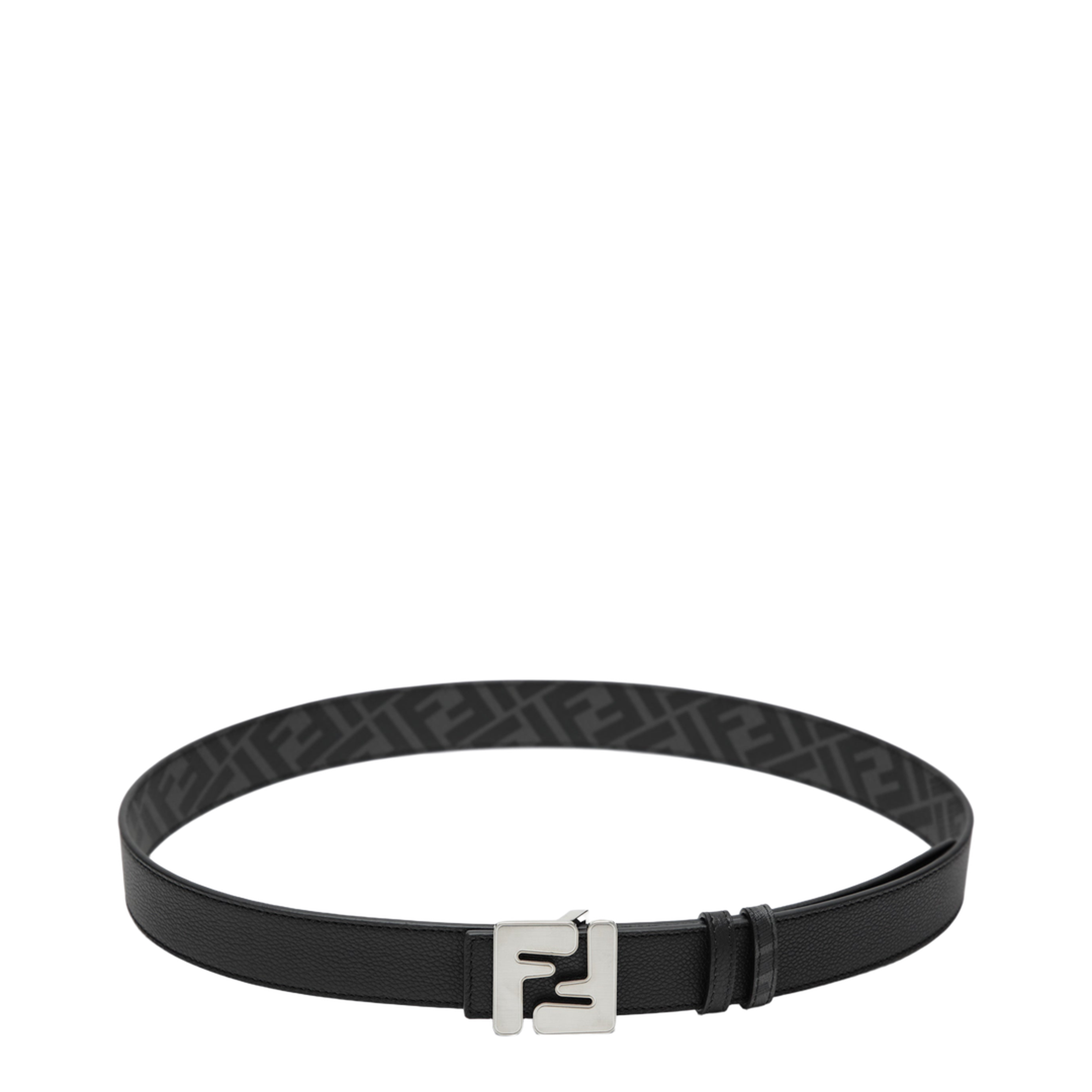 Reversible Squared Belt in Black Leather - Image 1