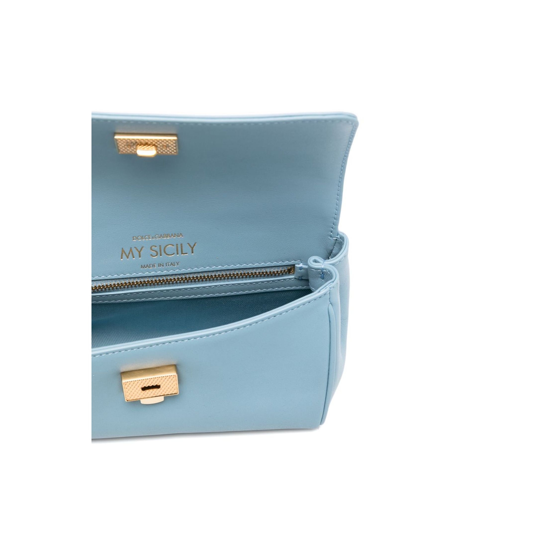 My Sicily Medium Calfskin Top-Handle Bag - Azure - Image 3