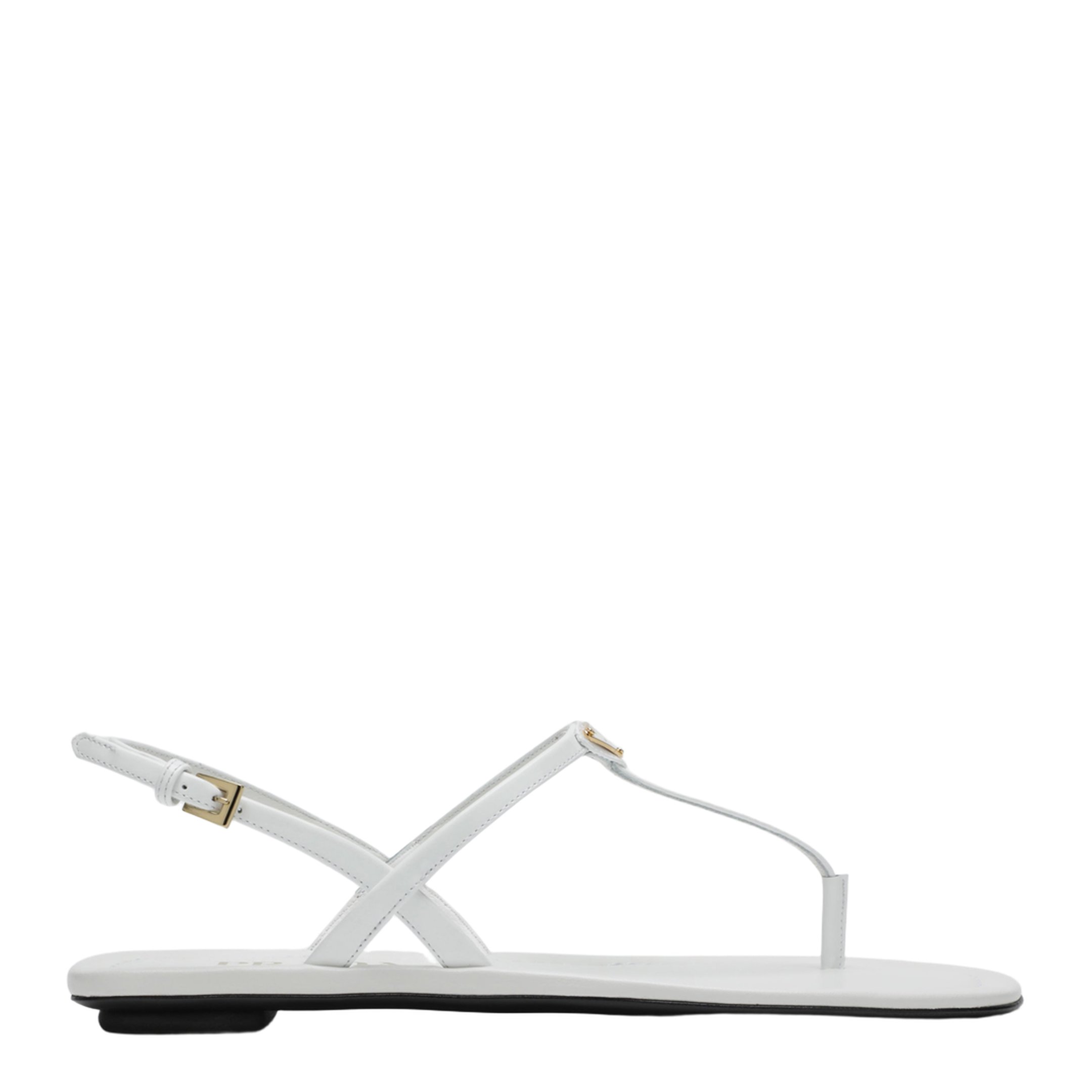 White Patent Leather Thong Sandals - Image 1