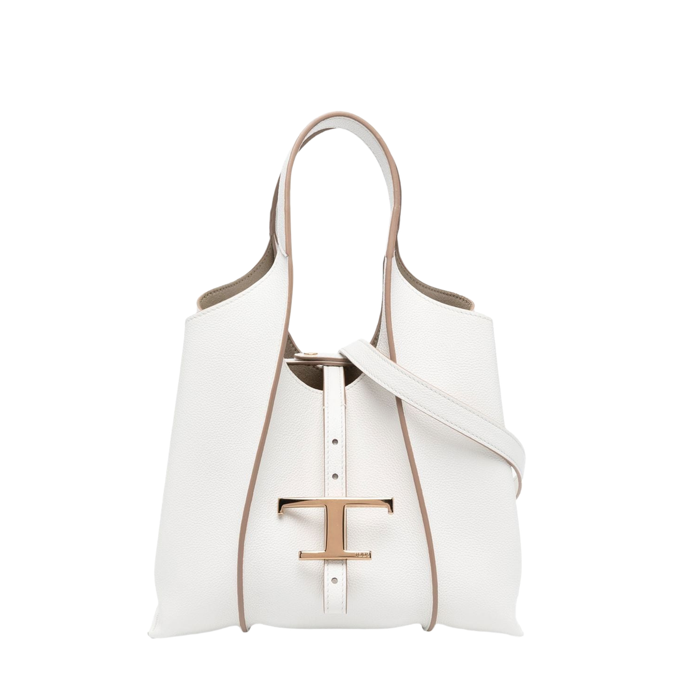 T Timeless Shopping Bag in Leather Mini - White - Image 1