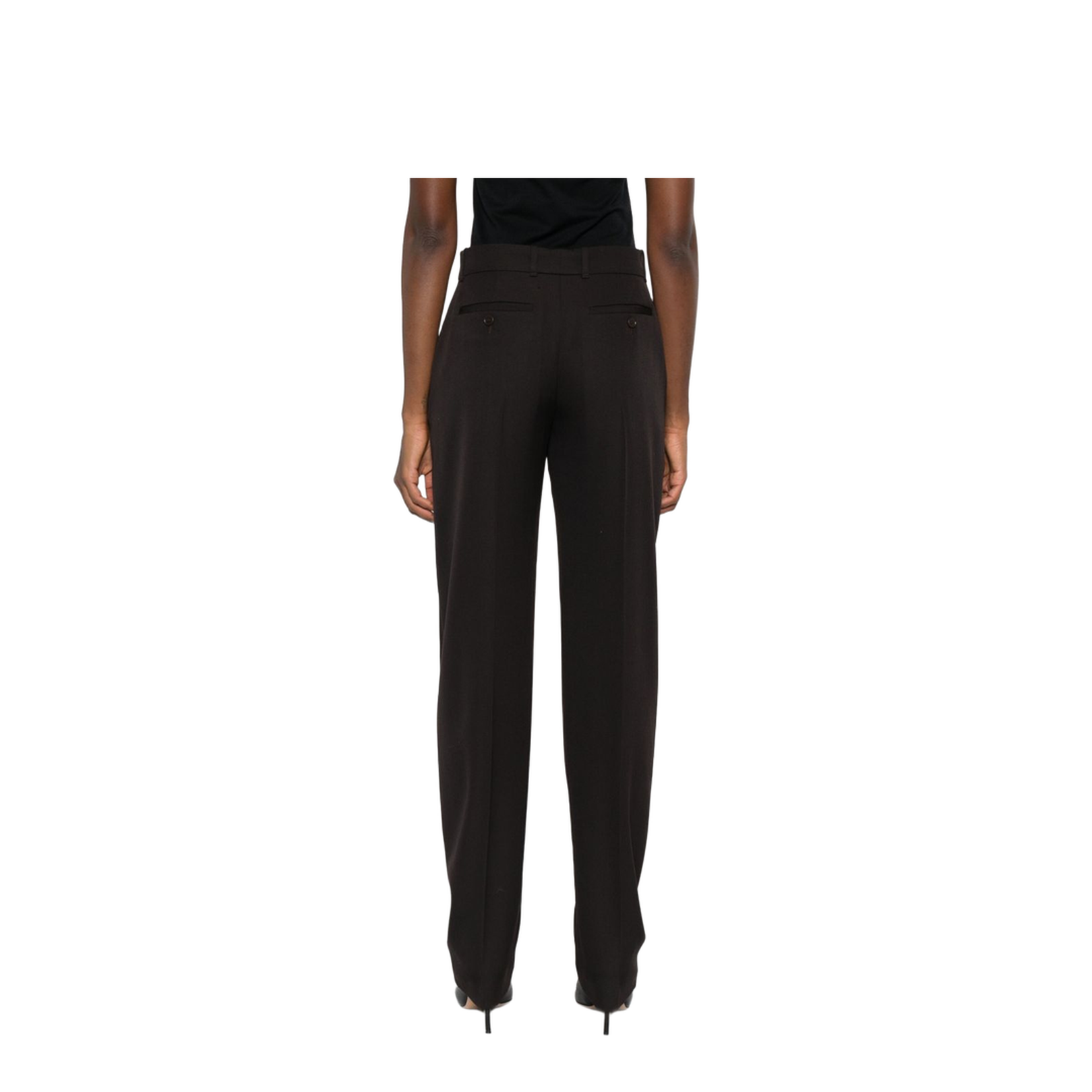Brown Pressed Crease Pants - Image 2