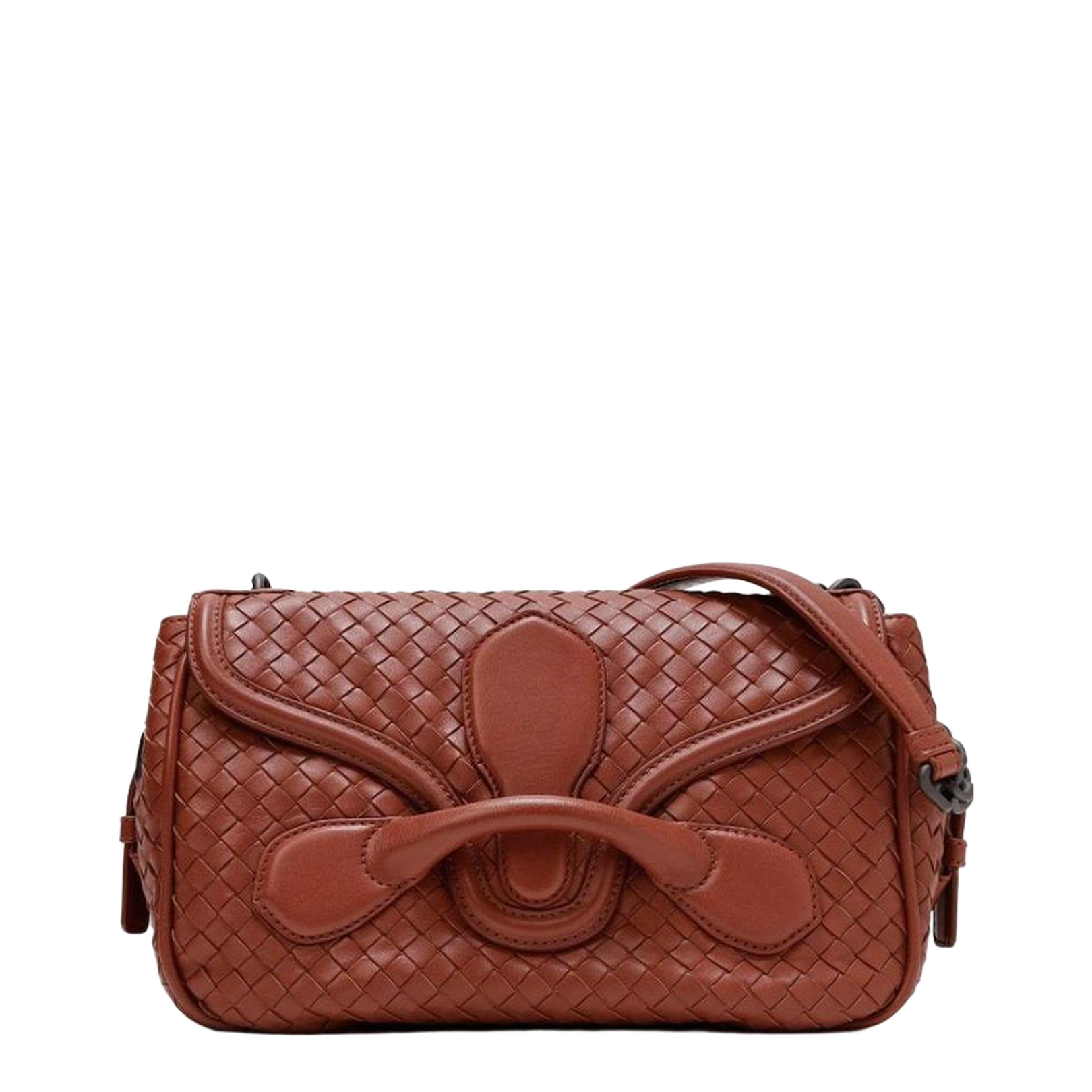 Intrecciato Medium Leather Shoulder Bags - Tan - Image 1