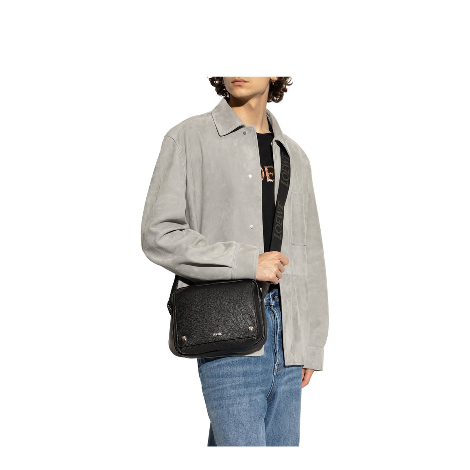 XS Grained Calfskin Messenger Bag - Black - Image 2