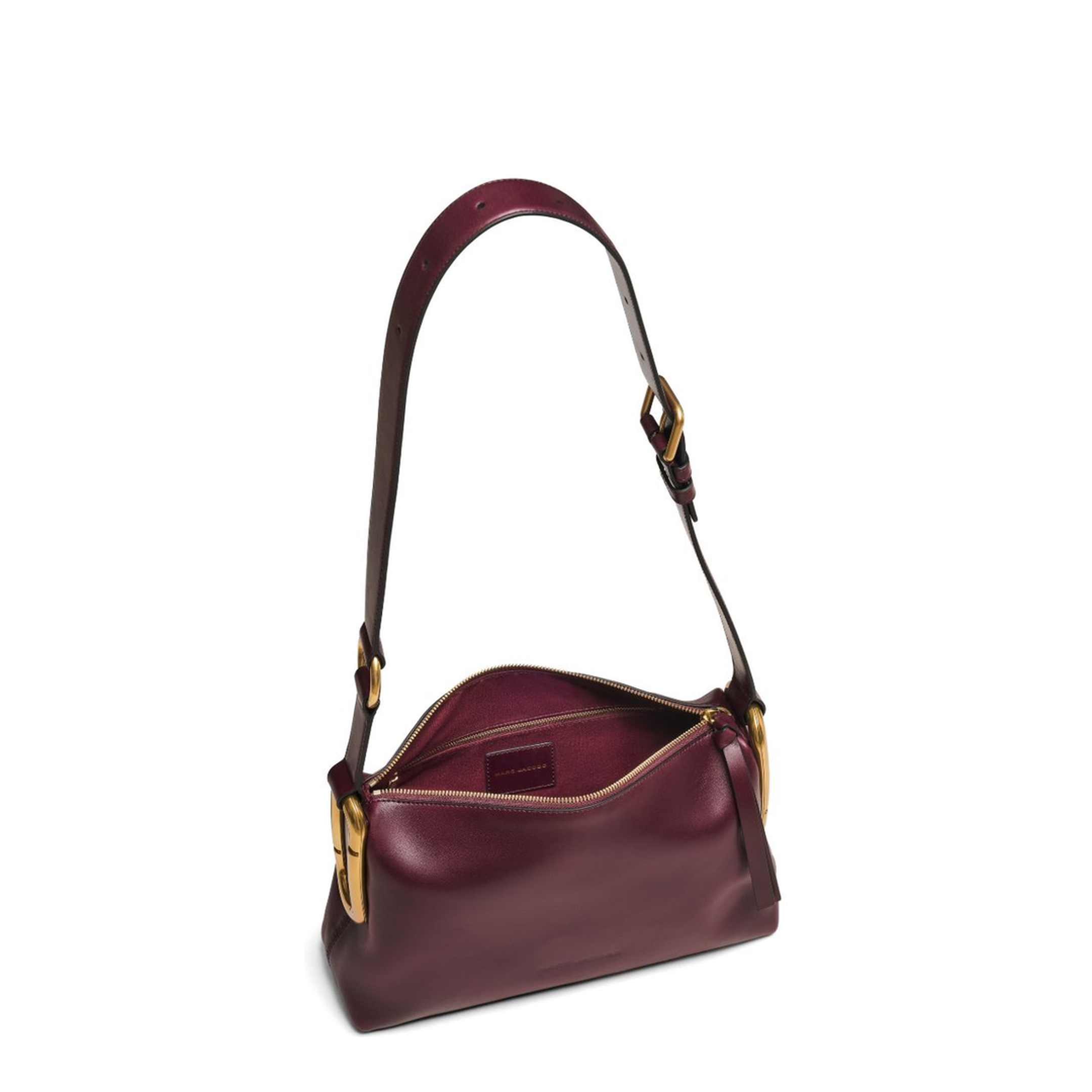 Scene Medium Smooth Leather Shoulder Bag - Dark Port - Image 5