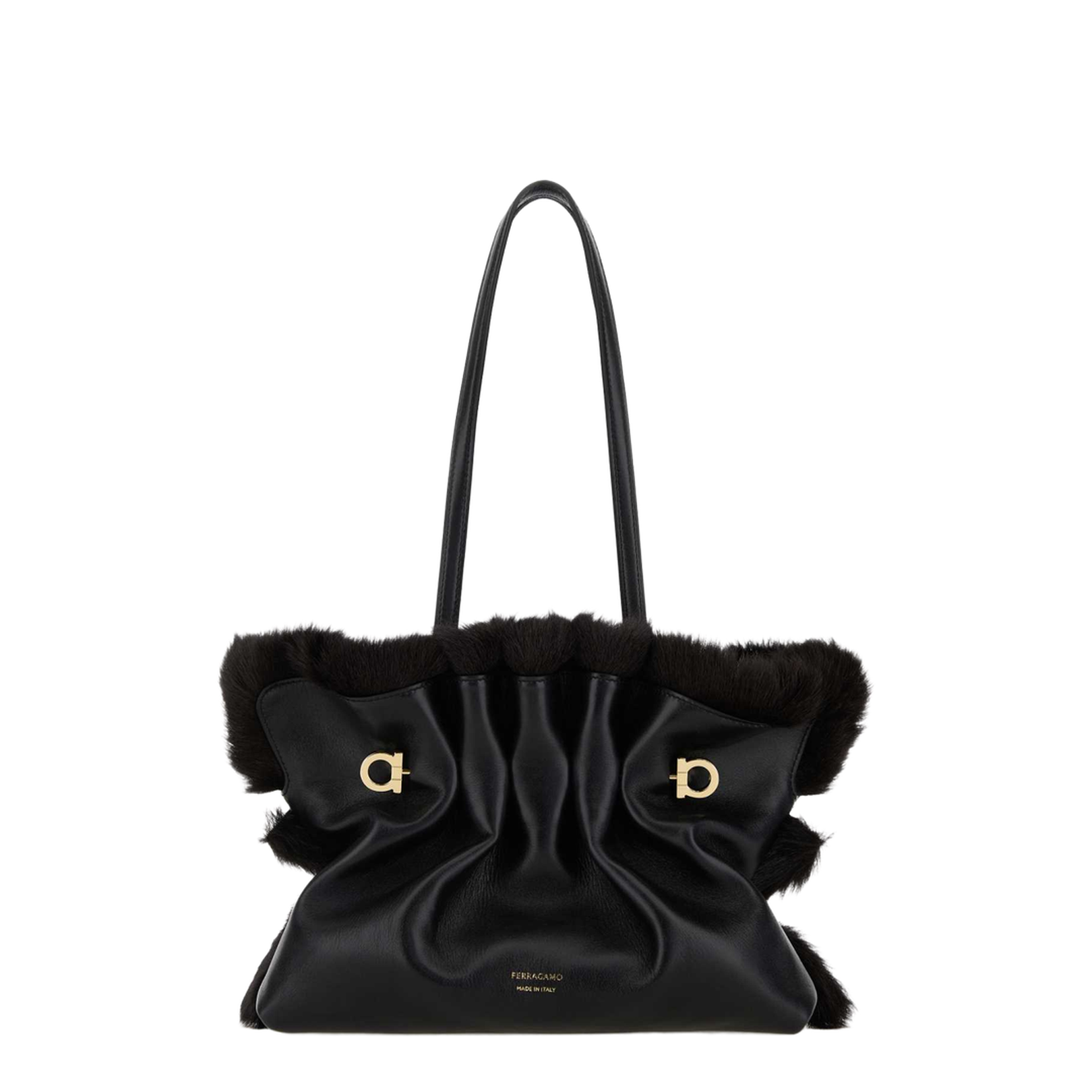 Black Leather Shoulder Bag - Image 1