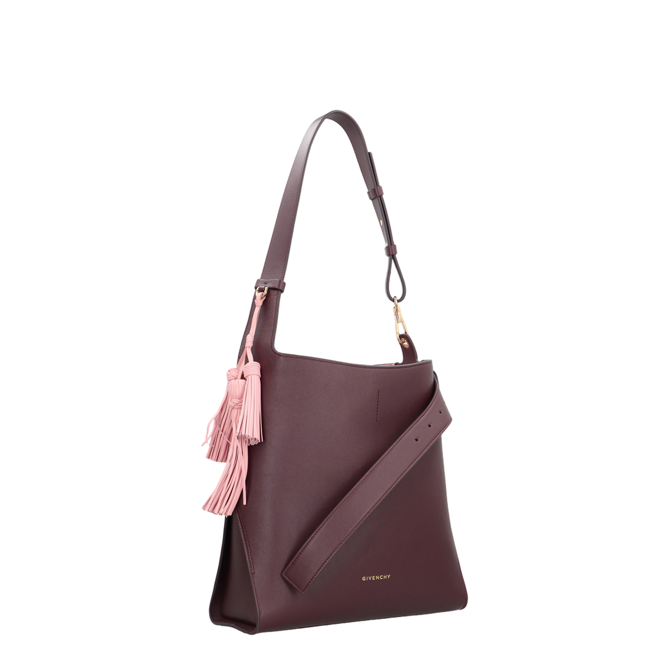 Medium Calfskin Hobo Bag - Burgundy - Image 2