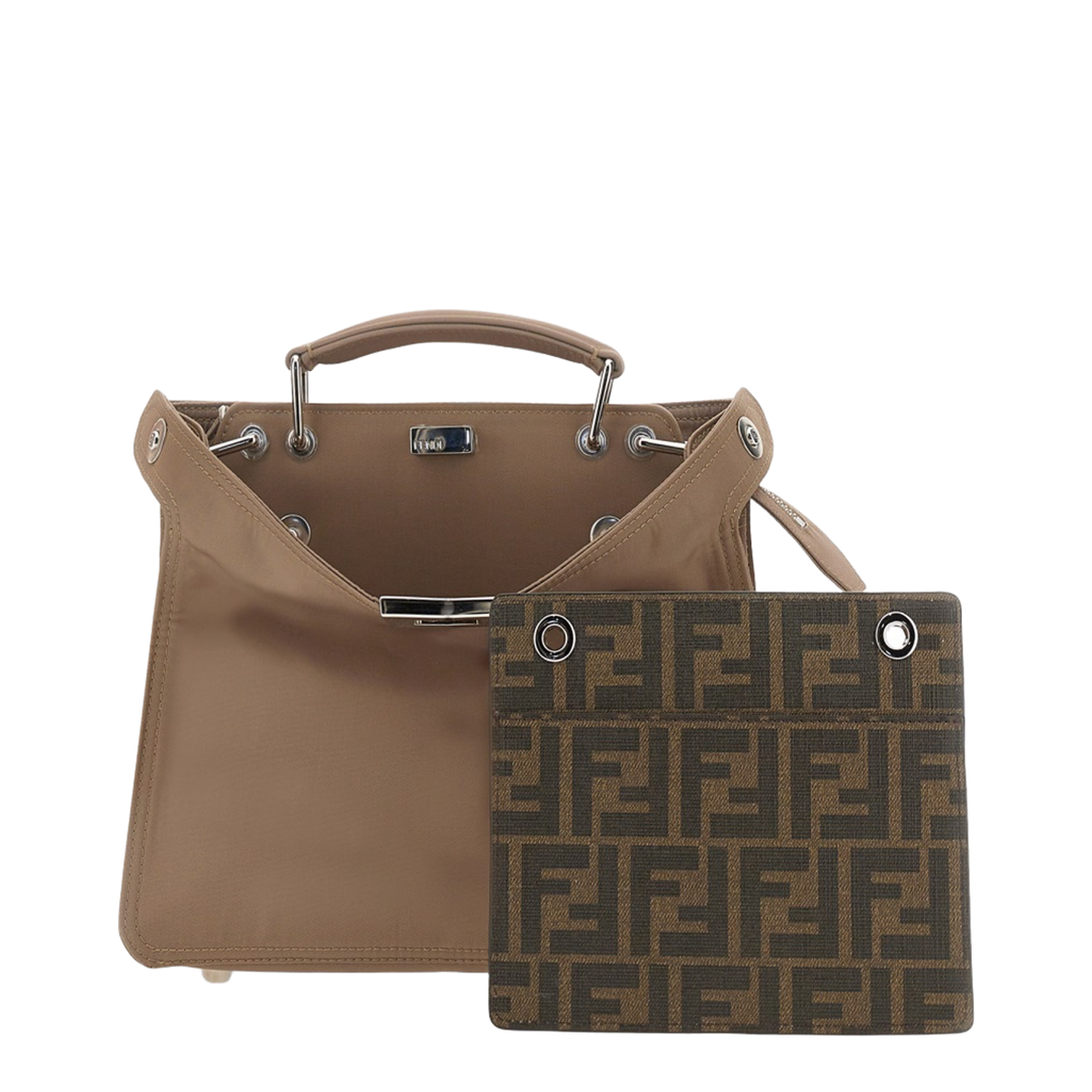 Peekaboo ISeeU Small Calfskin Handbag - Brown - Image 6