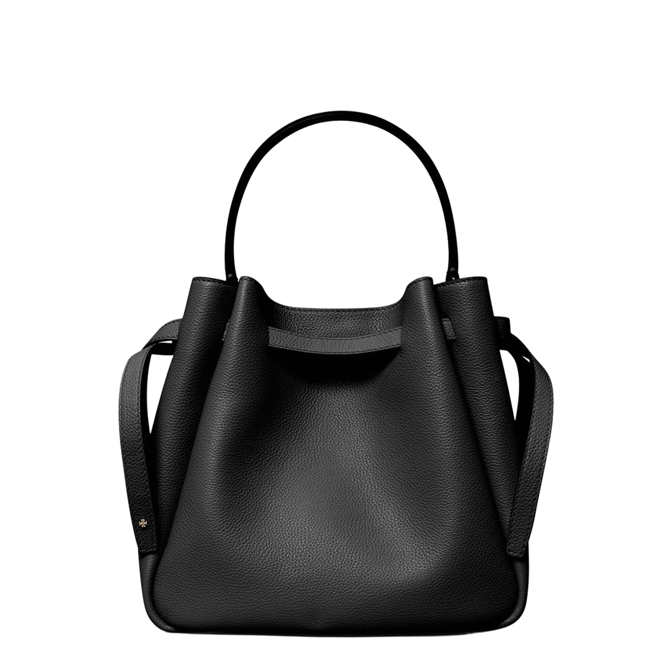Romy Pebbled Leather Bucket Bag - Black - Image 5