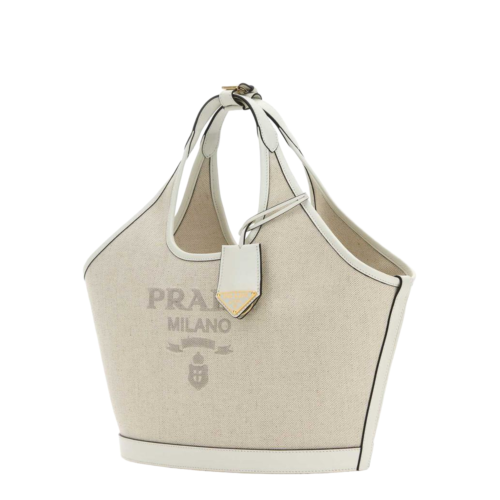 Medium Logo-Print Canvas Tote Bag - Naturale/Bianco - Image 2