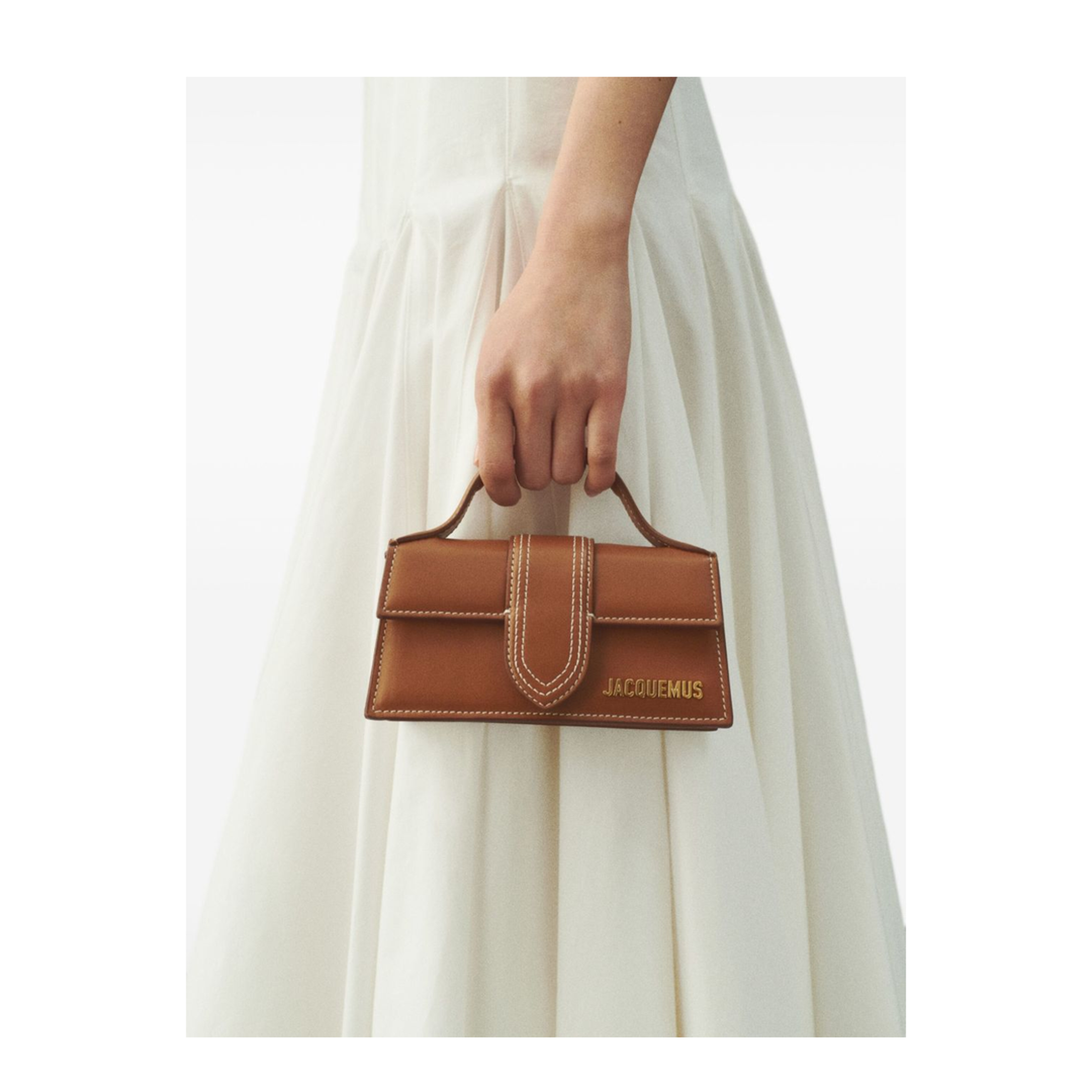 The Bambino Small Calfskin Leather Shoulder Bag - Brown - Image 3