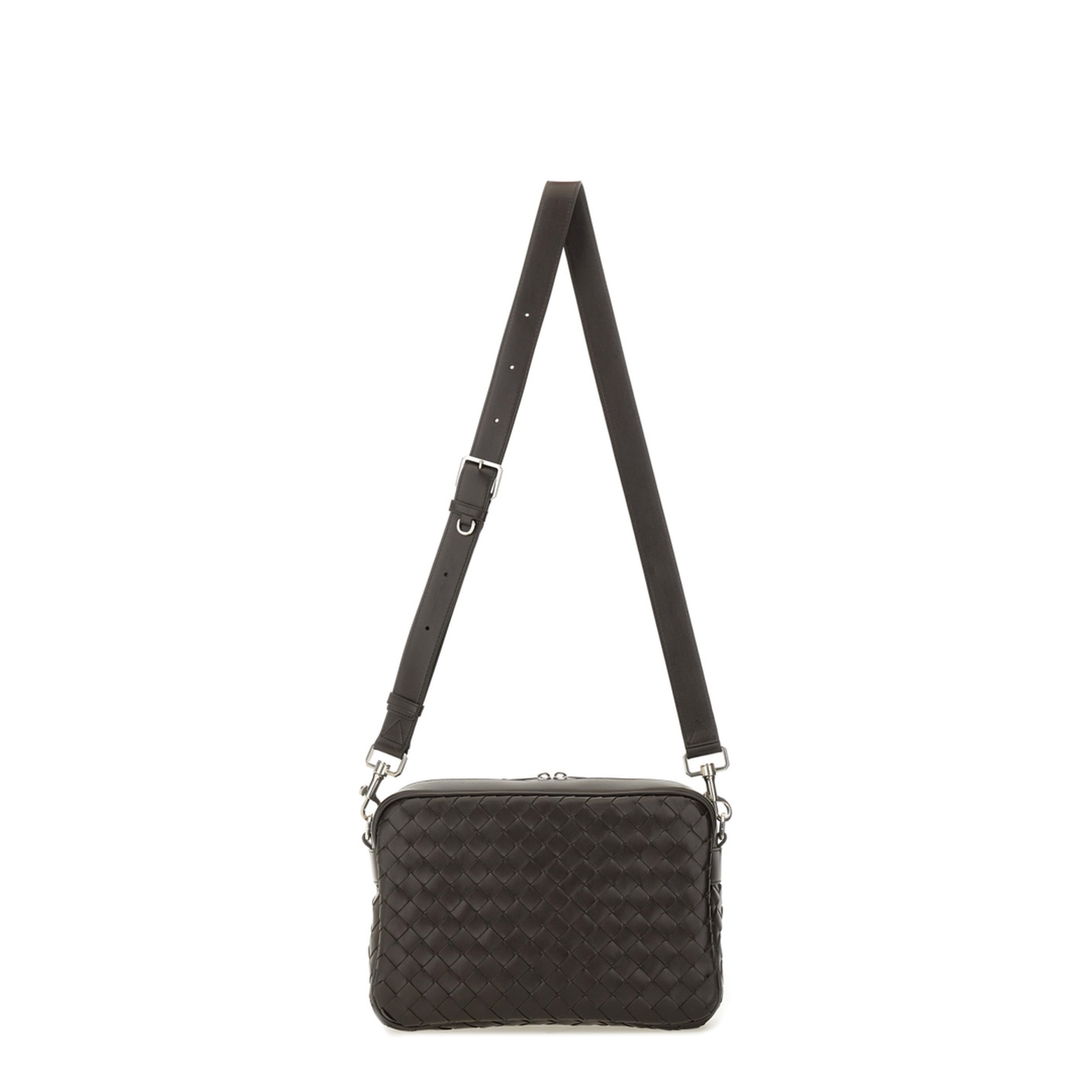 Intrecciato Leather Shoulder Bags - Brown - Image 1