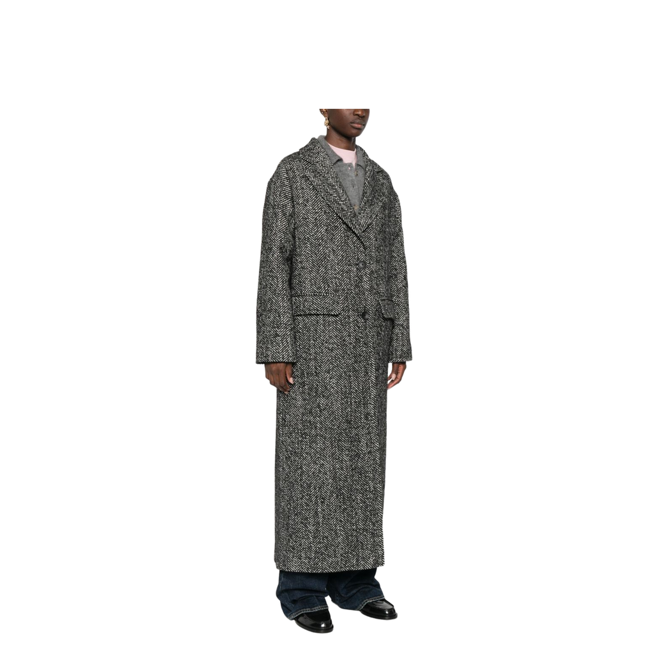 Wool Blend Single-breasted Coat Black - Image 3