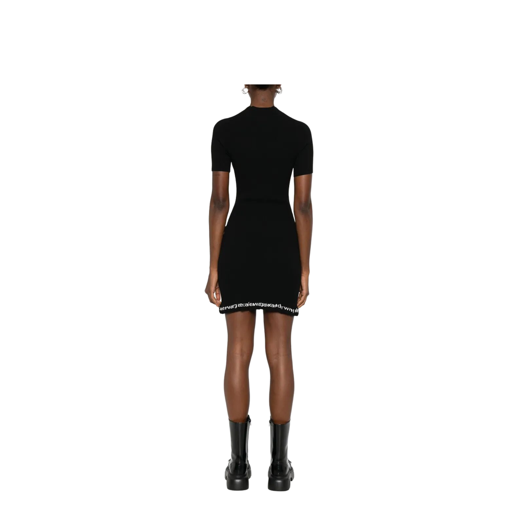 Ribbed Short-Sleeve Fitted Dress - Image 3
