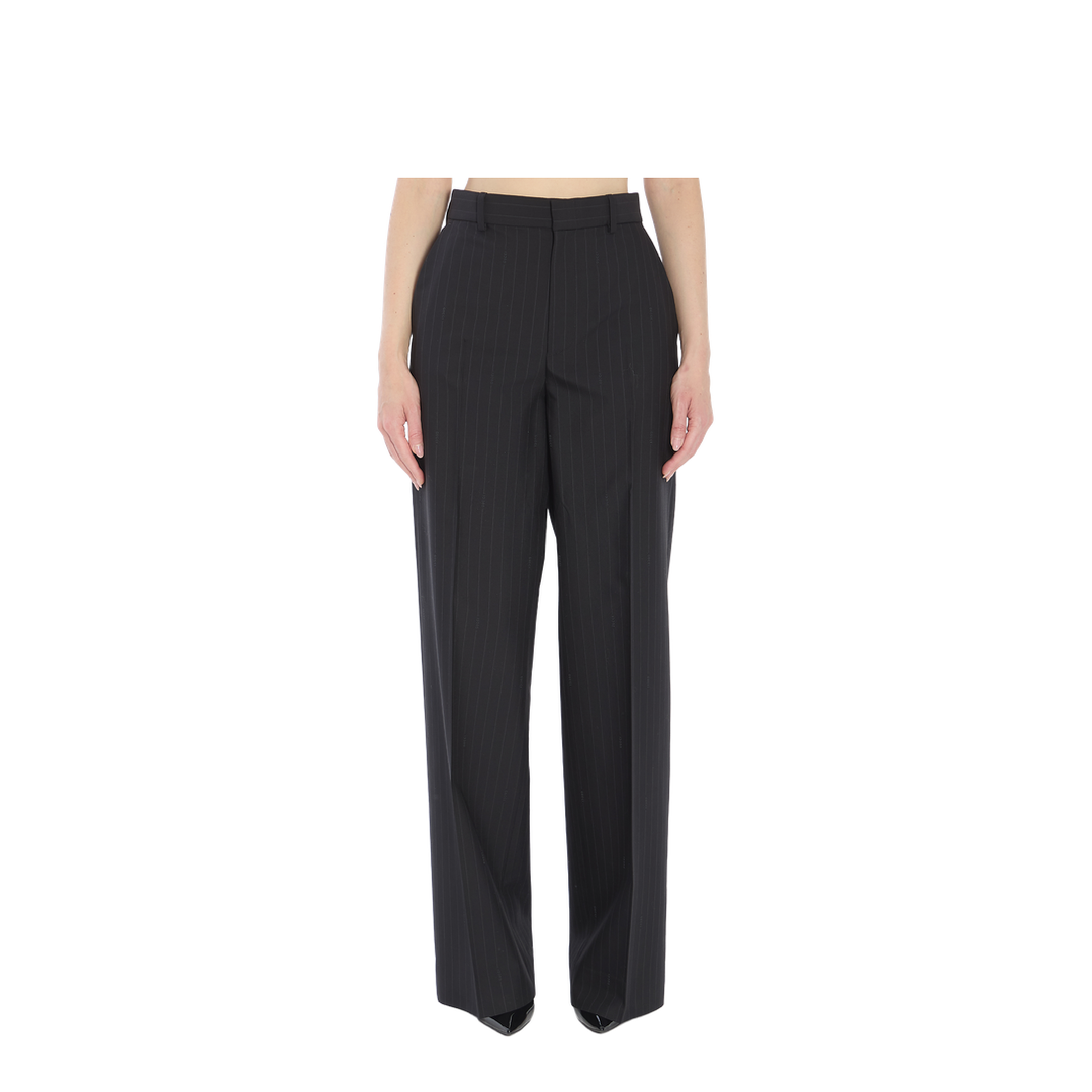 Pinstriped Wool Trousers - Image 1