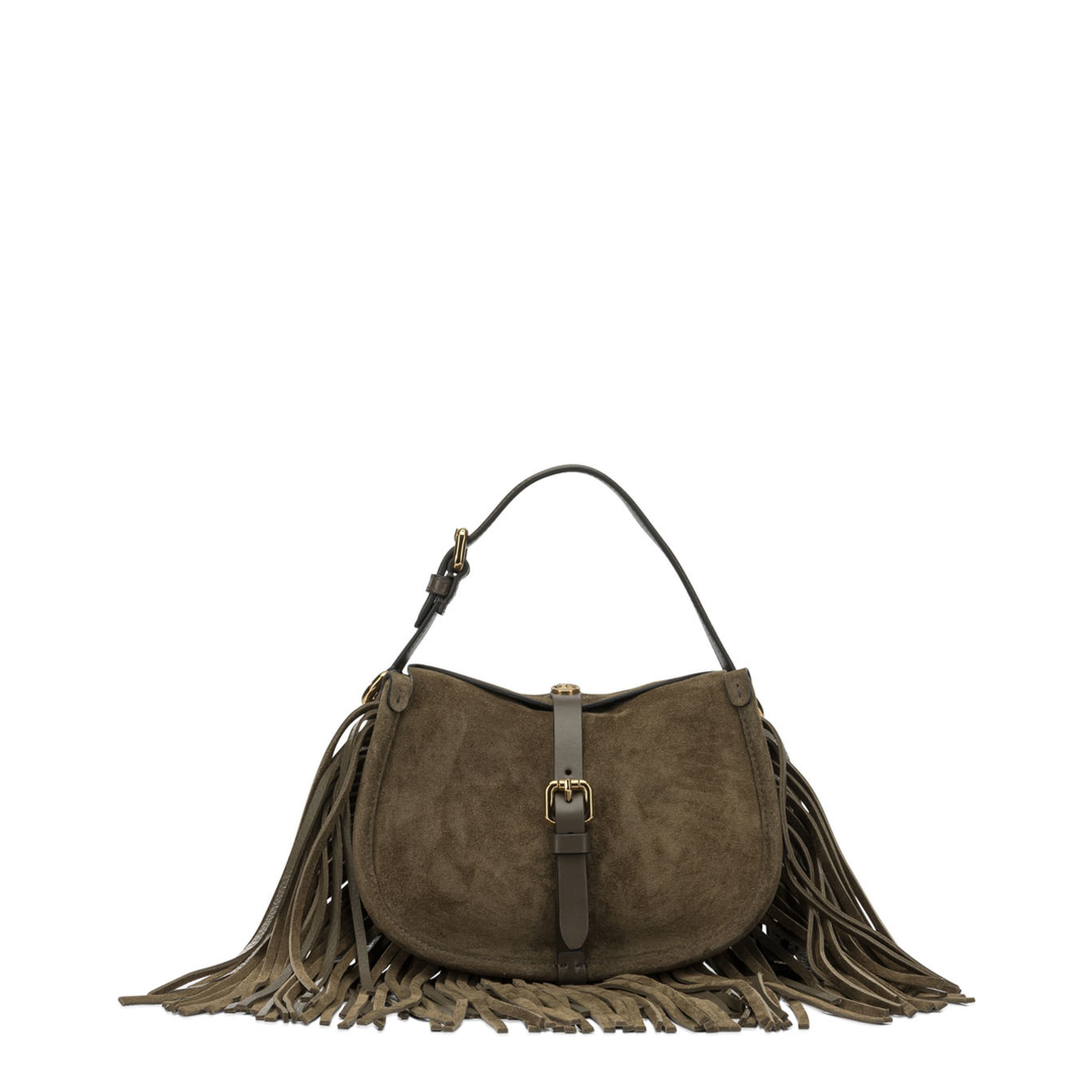 Small Calfskin Suede Bag - Camel - Image 1