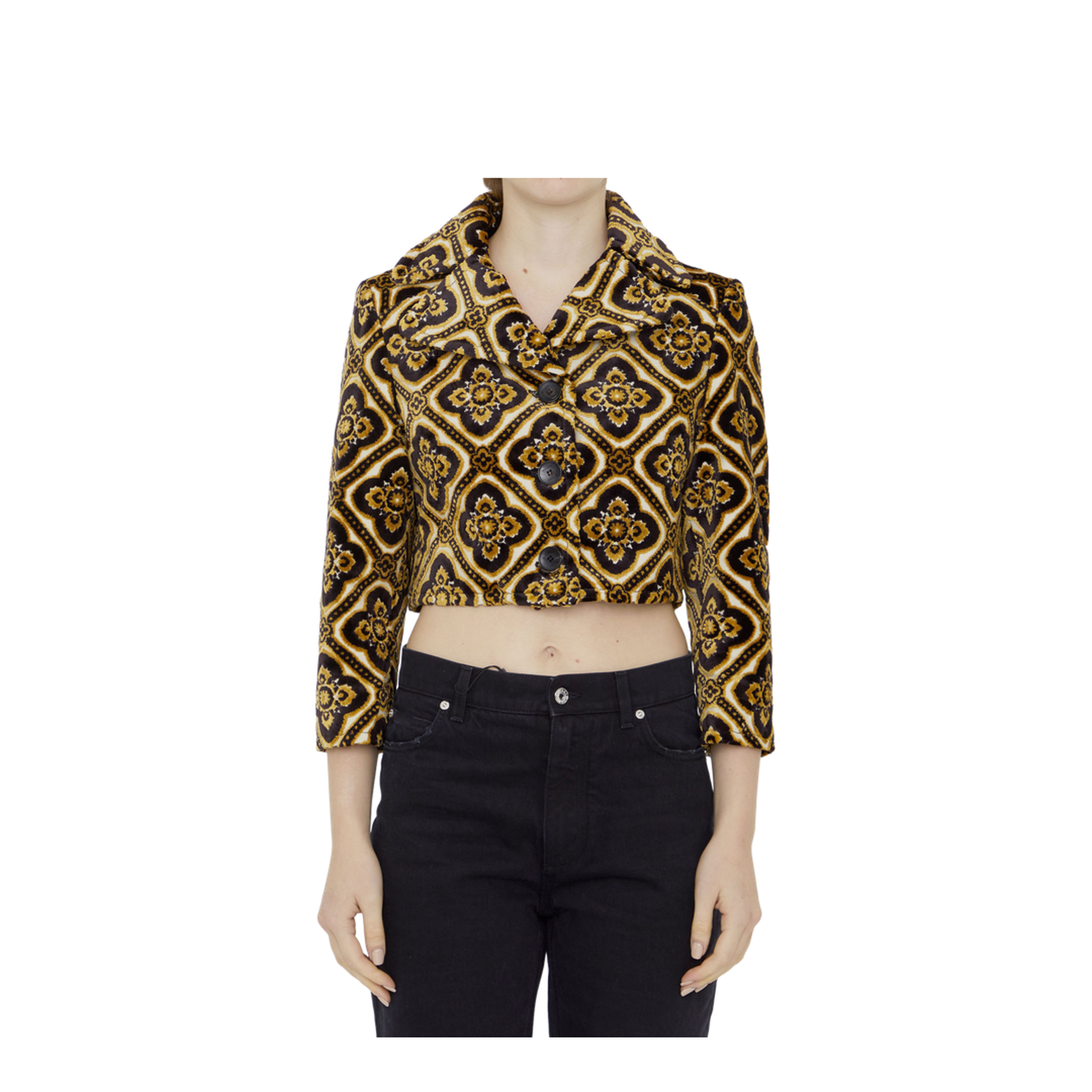 Cropped Jacket Jacquard Velvet - Image 1
