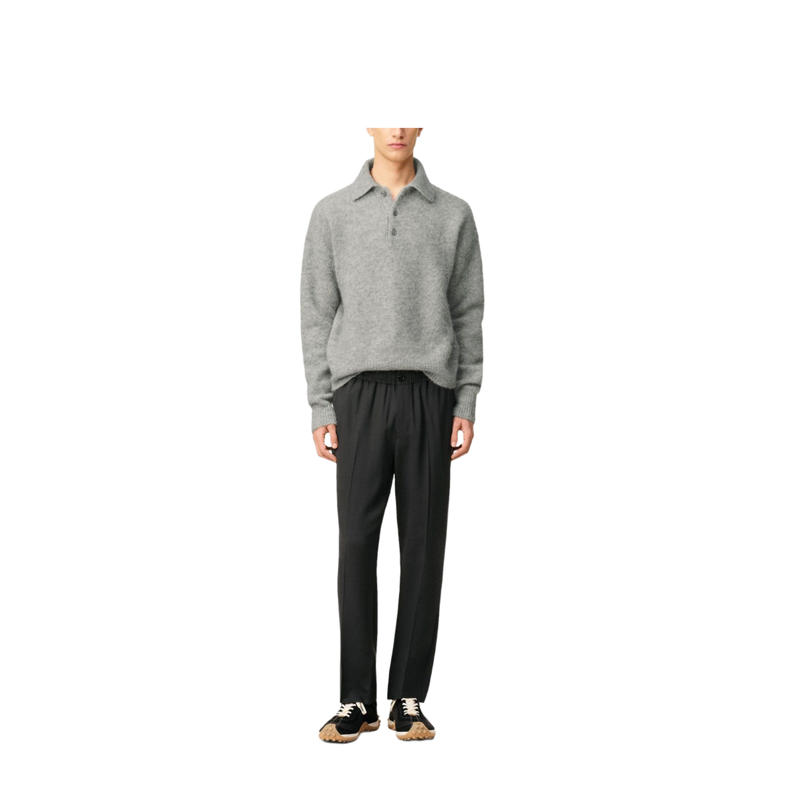 Black Wool Elasticated Waist Trousers - Image 4