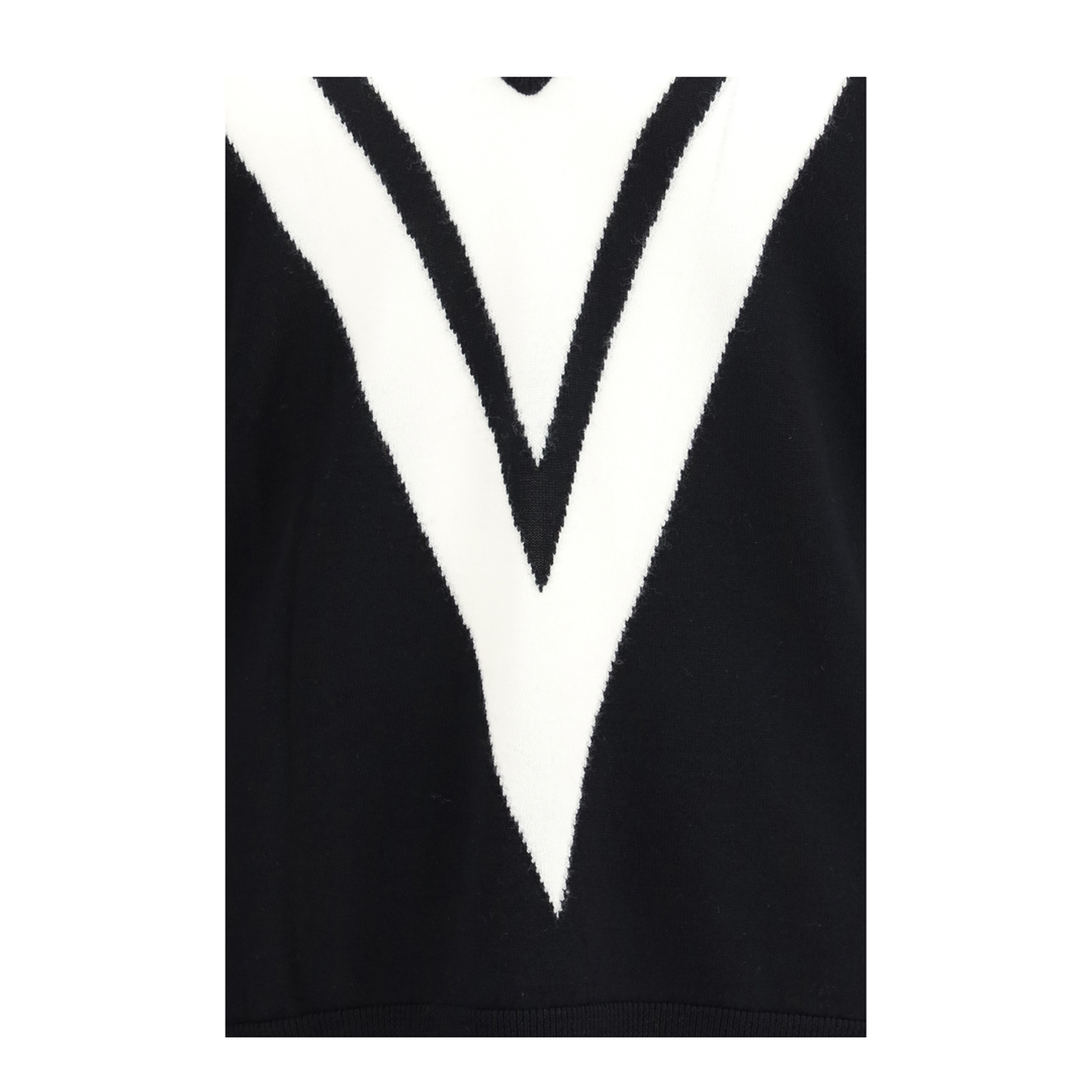 Sweater in Virgin Wool with Intarsia V Detail - Image 3