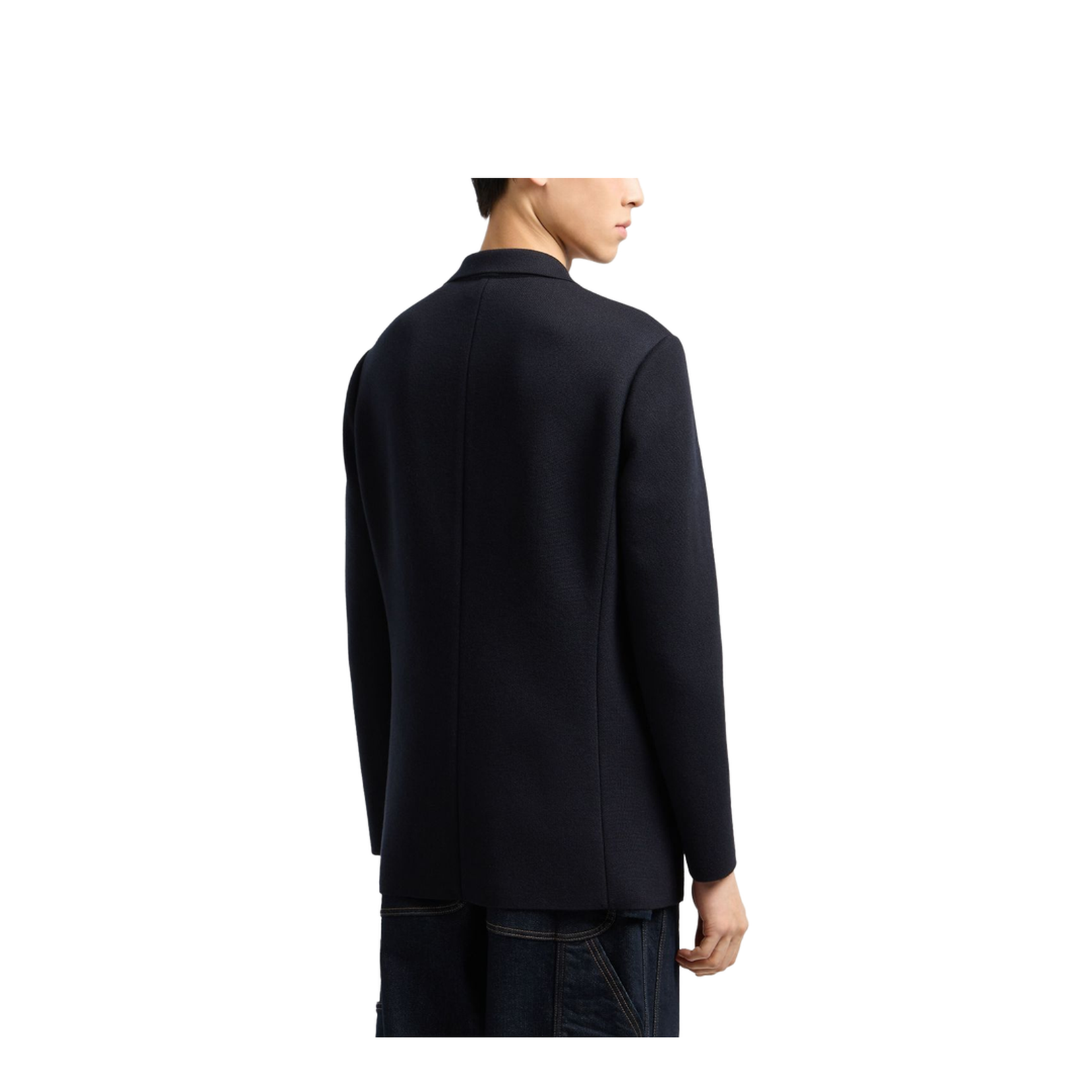 Double-breasted Blazer in a Plain-Knit Wool Blend - Image 2