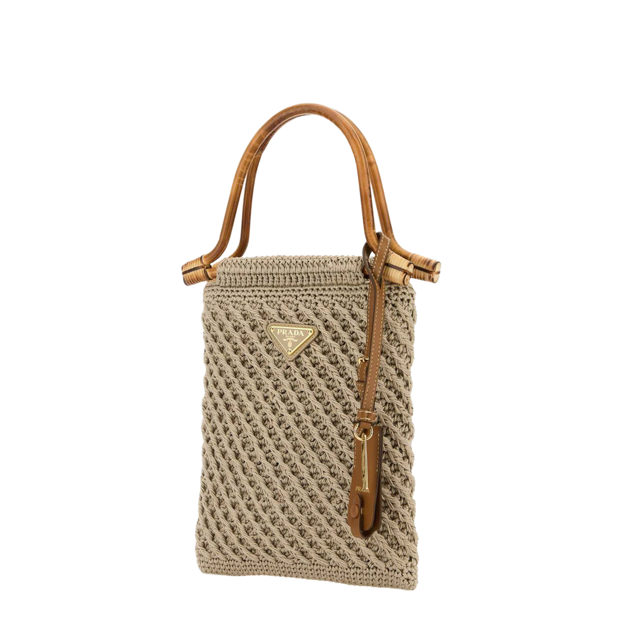 Mini Cotton Crochet Handbag - Cord - Image 2