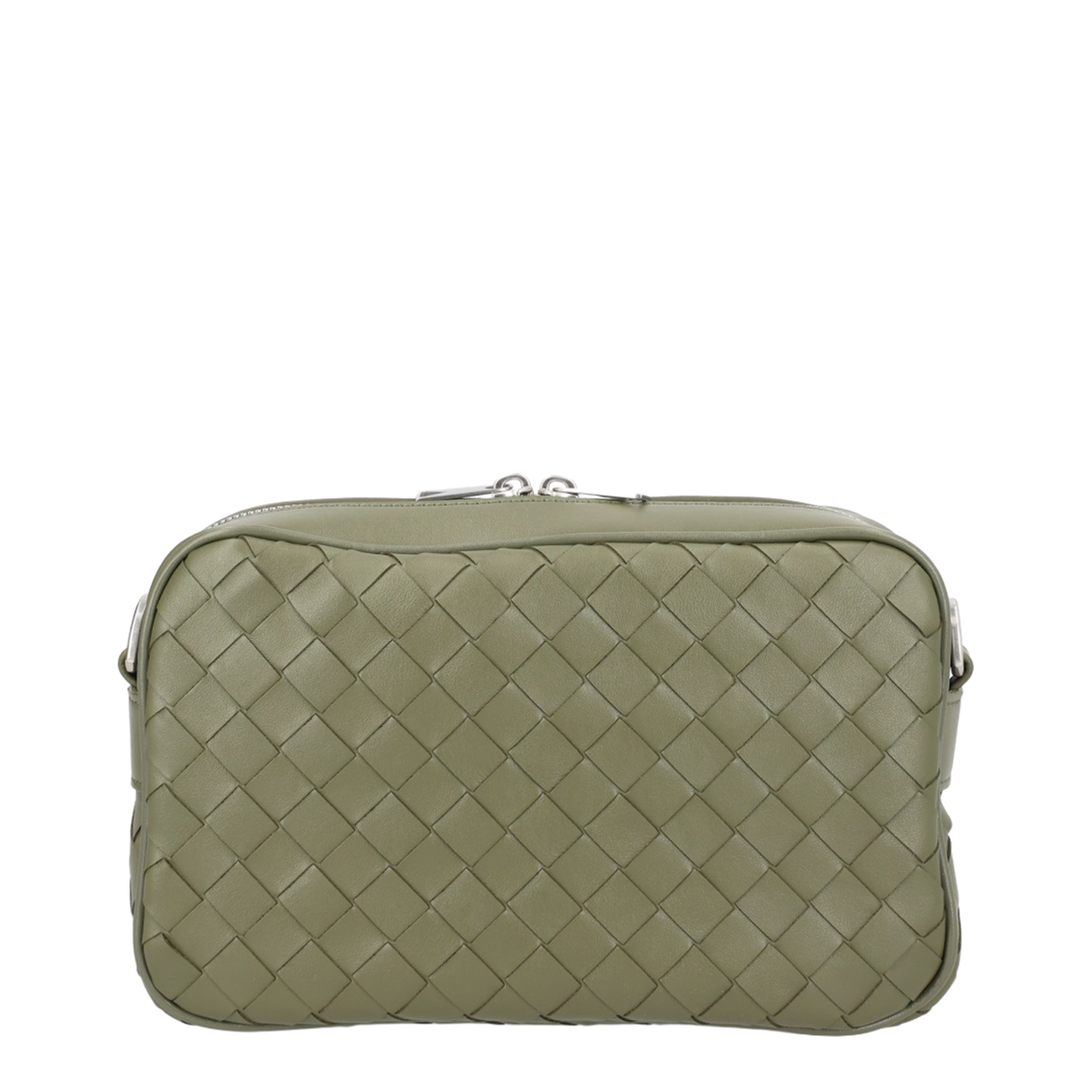 Intrecciato Small Calfskin Camera Bag - Green - Image 3