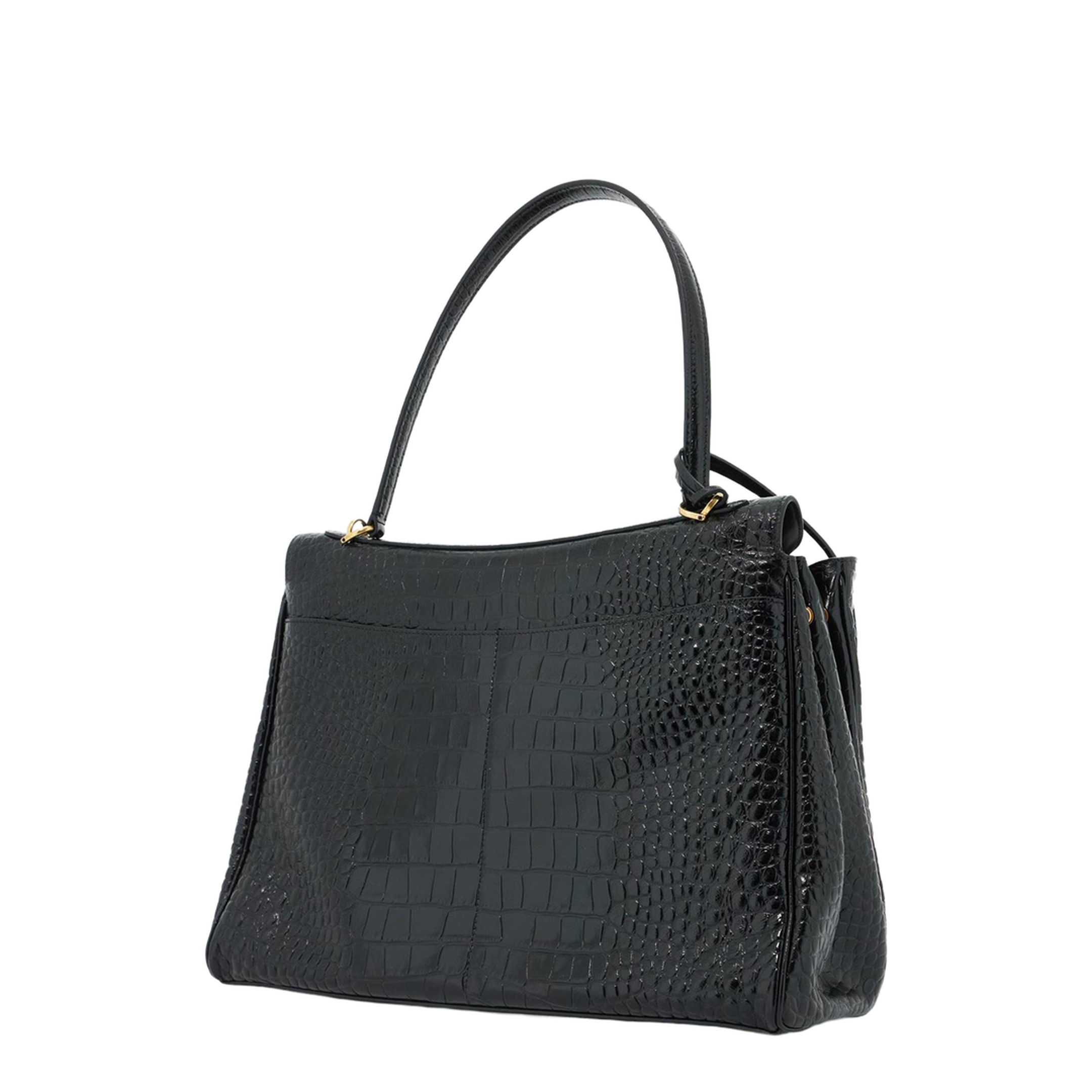 Rodeo Large Calf Leather Handbag - Black - Image 1