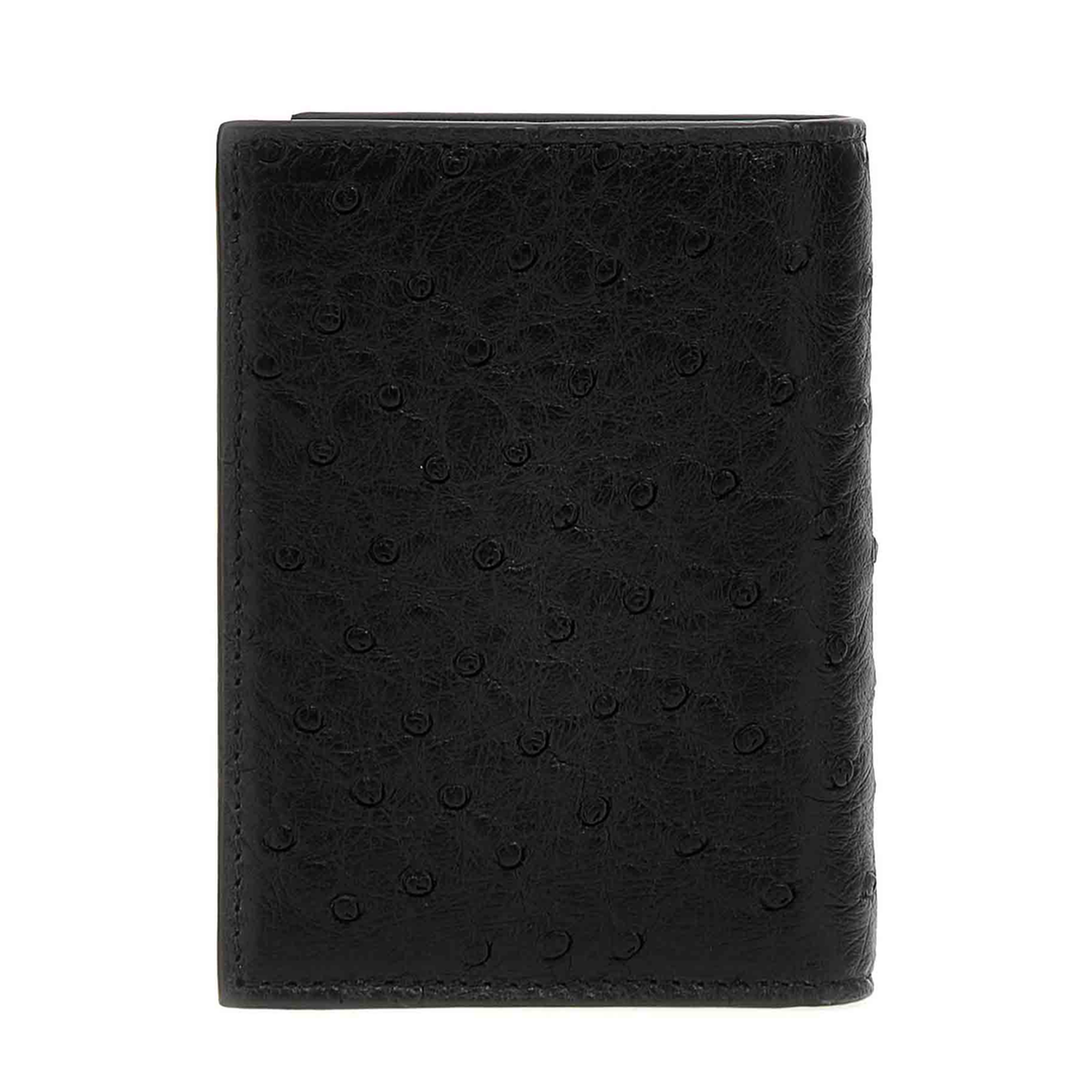 VLogo Ostrich Leather Cardholder - Noir - Image 2