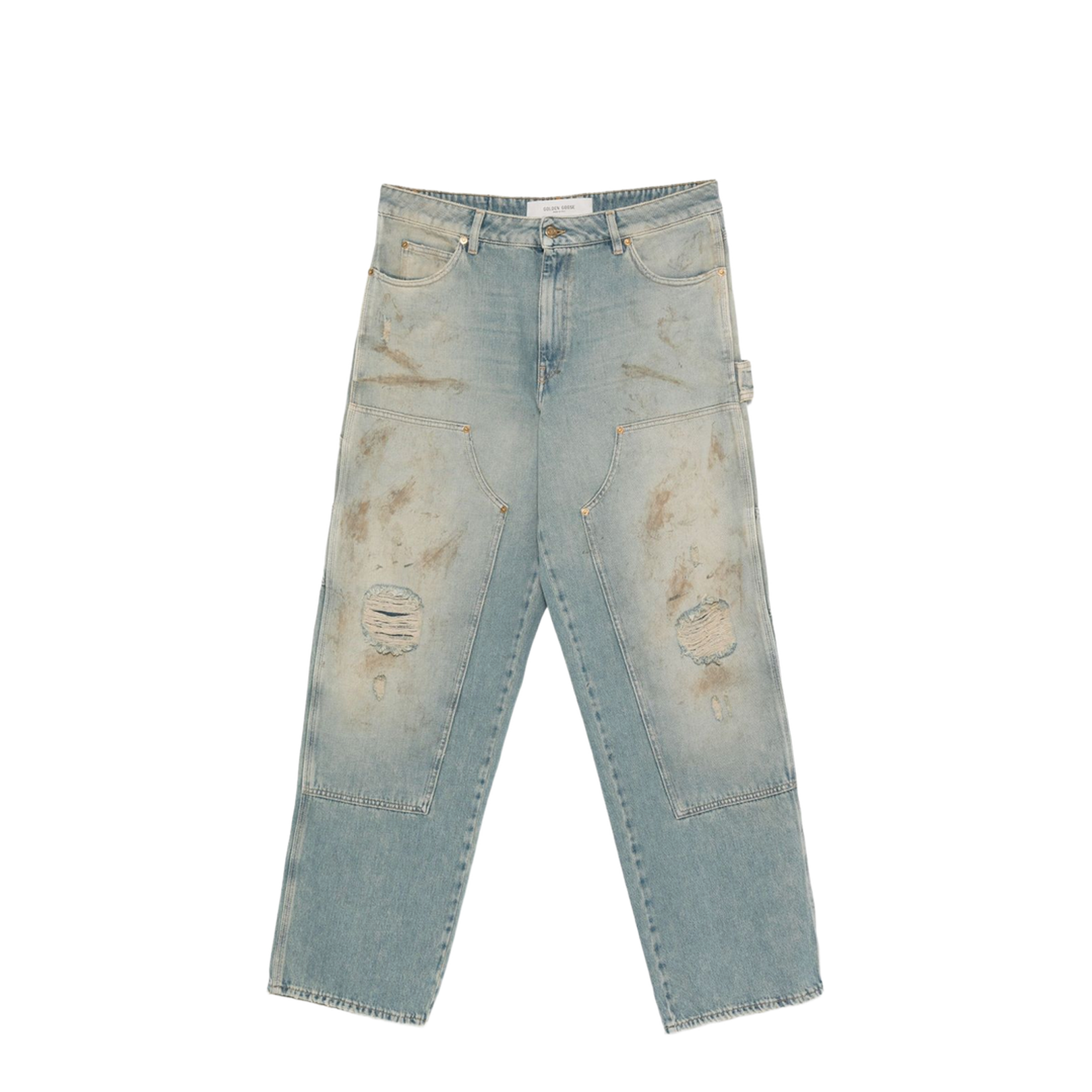 Destroyed Denim Cotton Jeans - Image 1