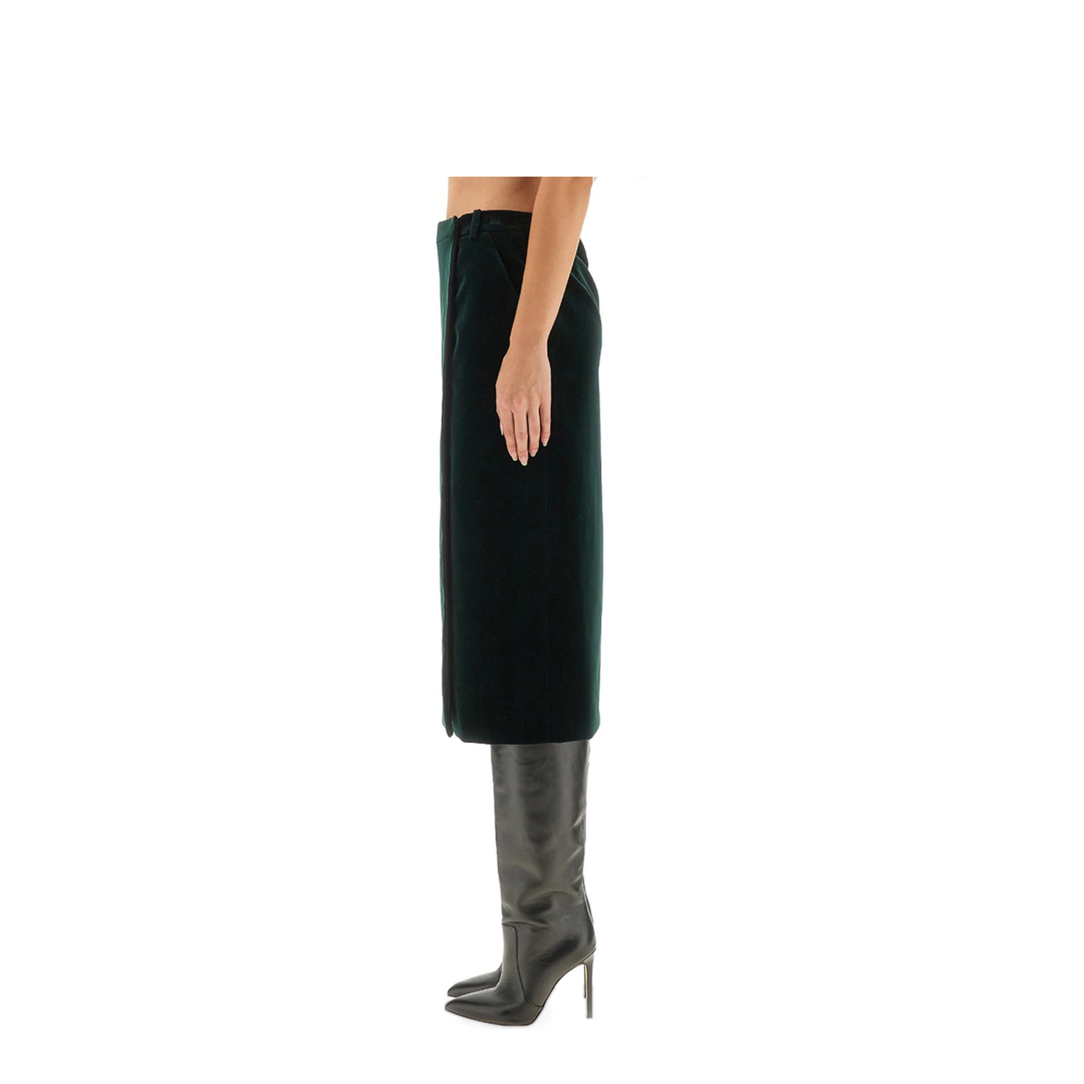 Velvet Crossover Midi Skirt - Image 4