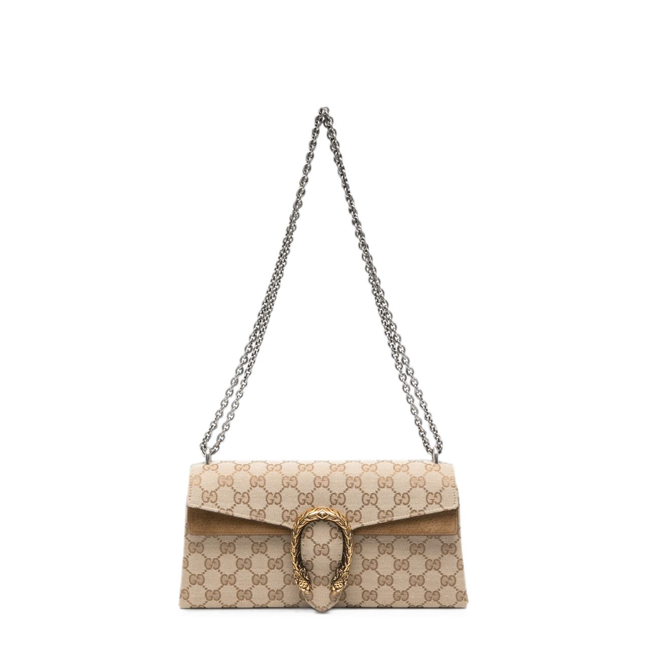 Dionysus Medium Coated Canvas Shoulder Bag - Sand and brown GG canvas - Image 1