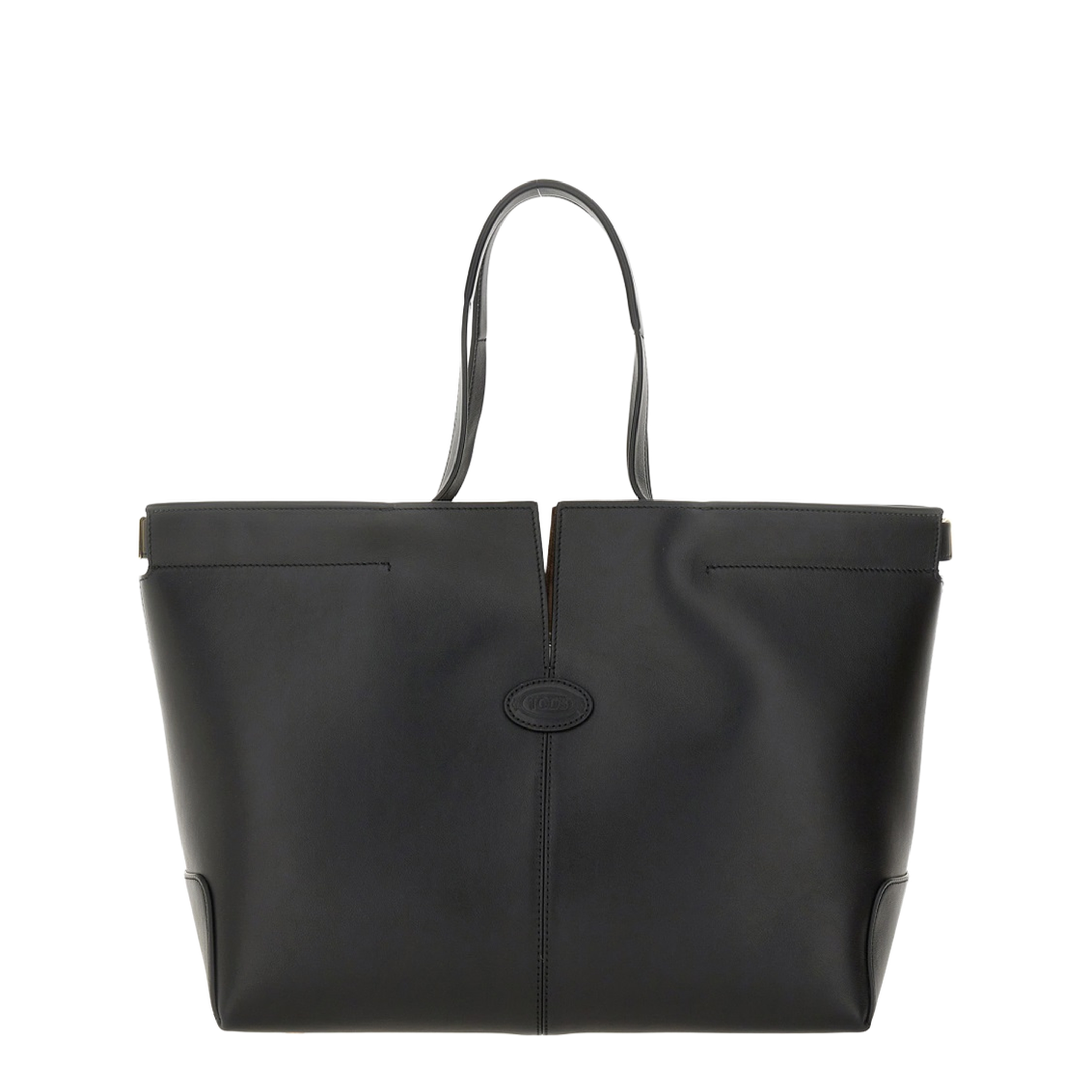 Di Bag Folio Medium-Small Leather Tote Bag - Black - Image 1