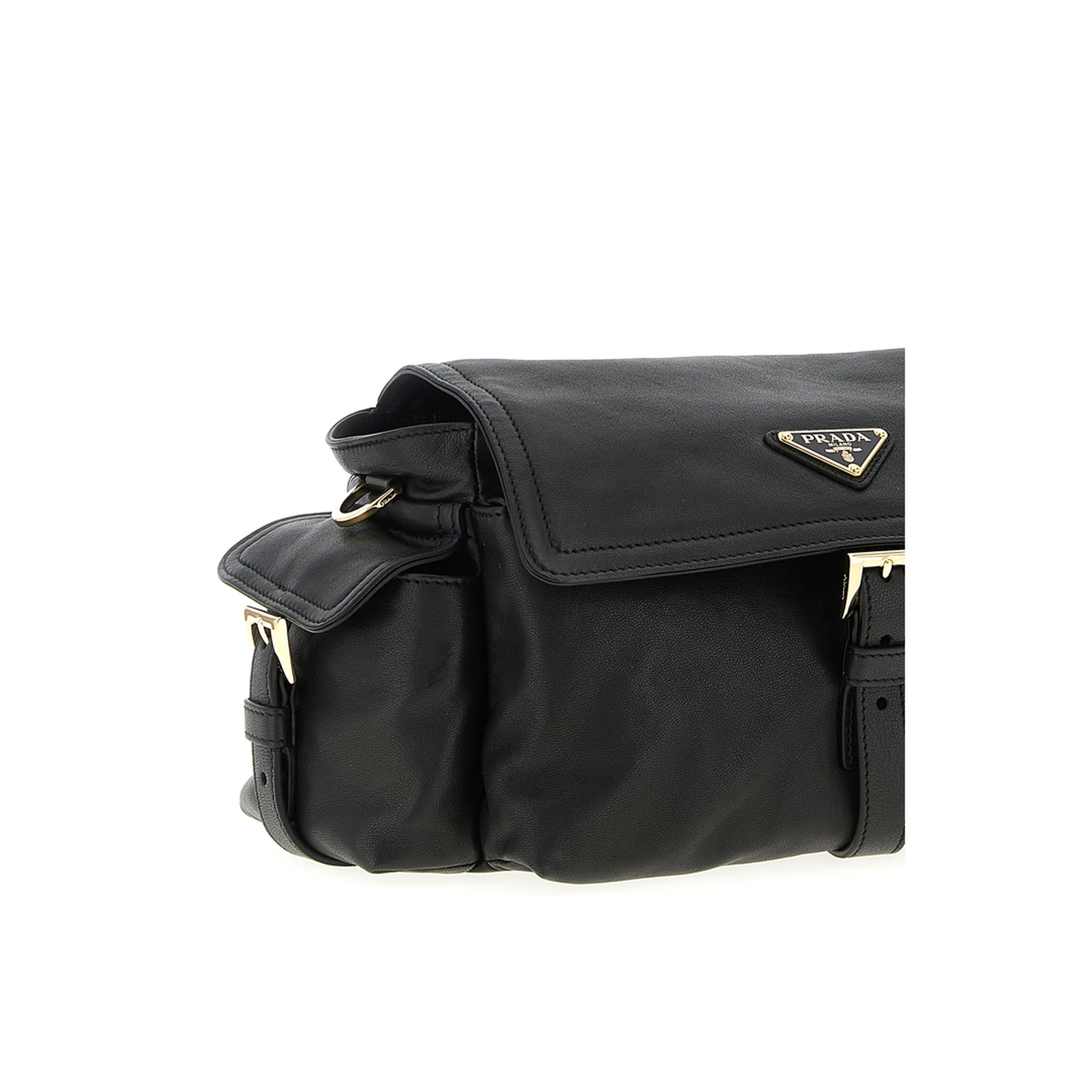 Explore Medium Nappa Leather Shoulder Bags - Nero - Image 3