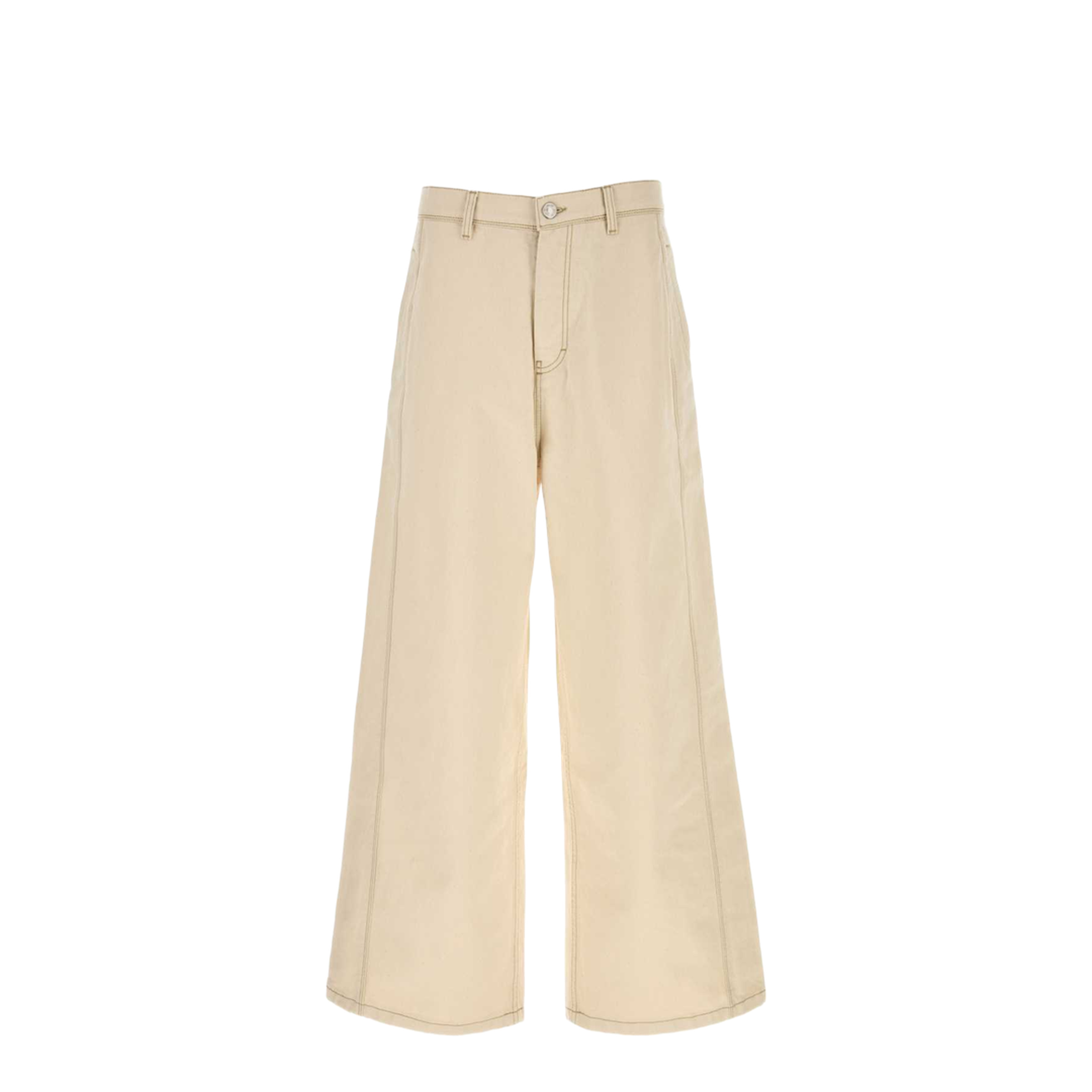 White Cotton Wide Fit Jeans - Image 3